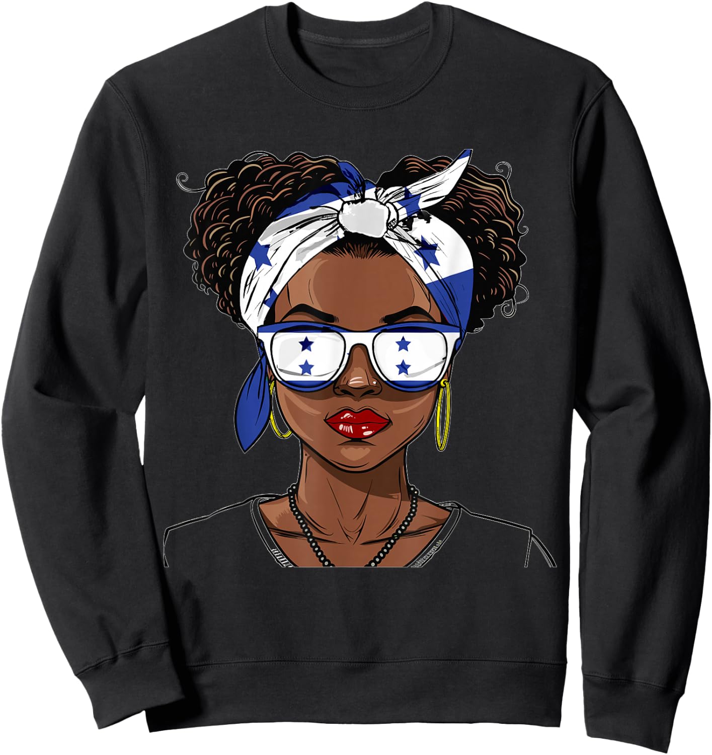 Honduras Flag Outfit for Woman Uniform Souvenirs Honduran Sweatshirt - Sweatshirt | Black
