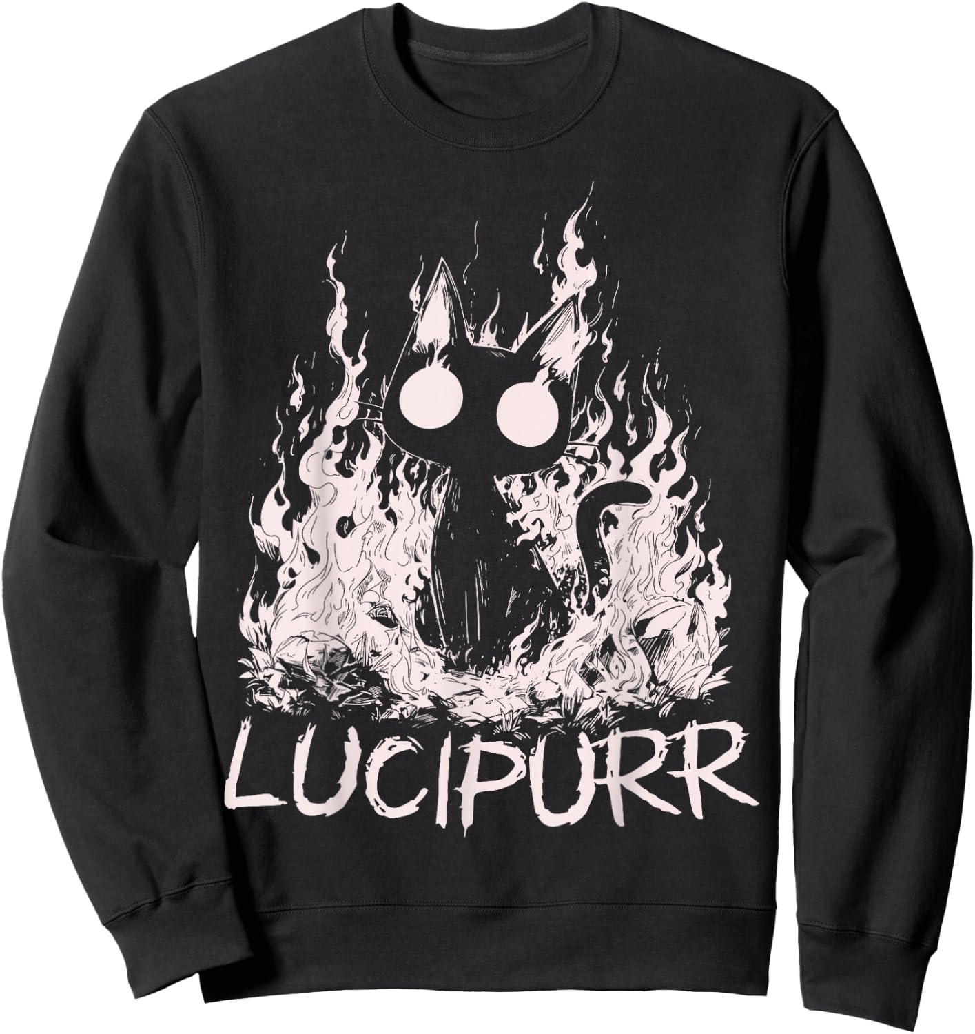 Lucipurr Cat Lover Lucifer Baphomet Demon Kitty Sweatshirt - Sweatshirt | Black