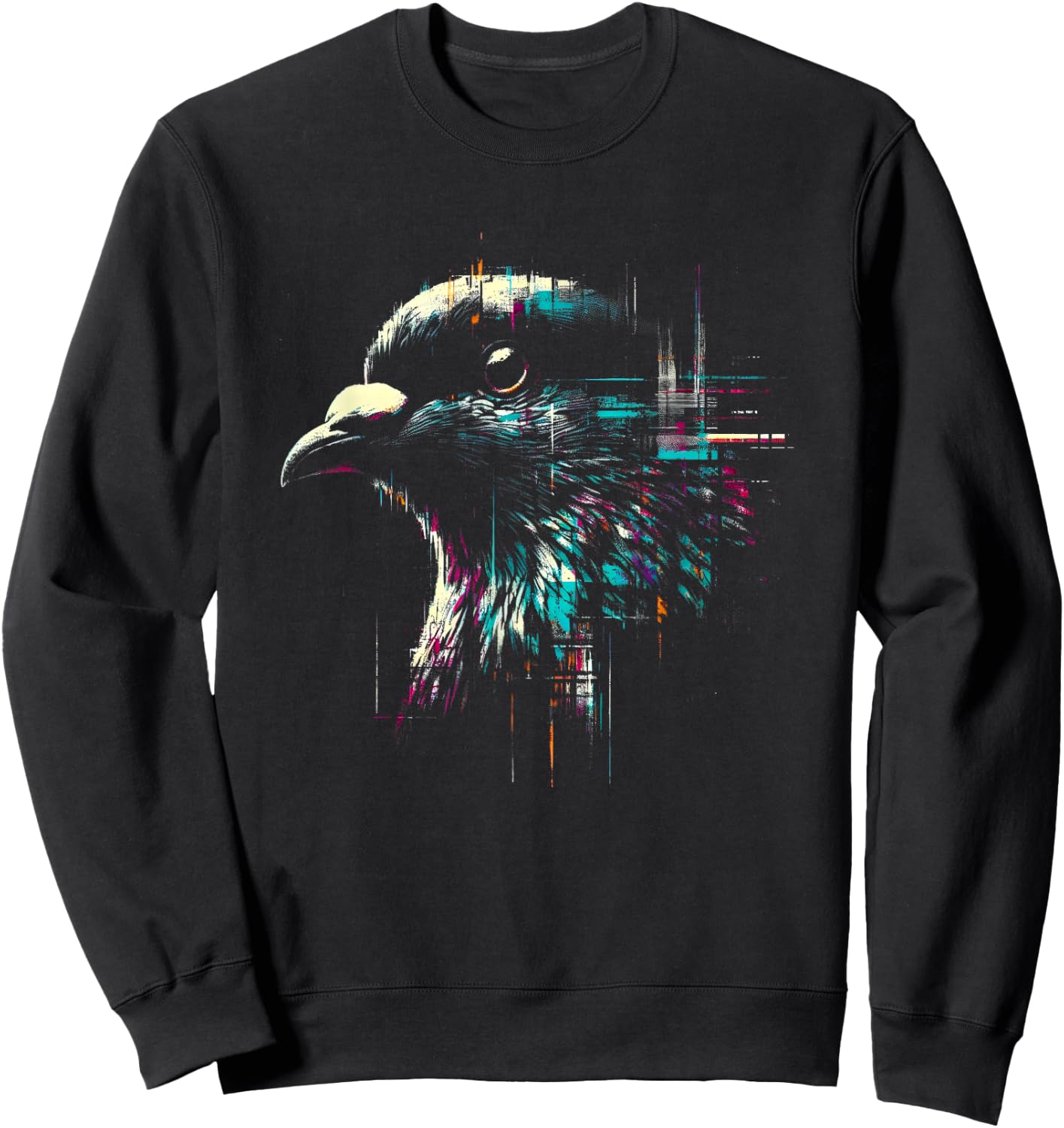 Pigeon Face - Vintage Graphic Pigeon Breeder Bird Lover Sweatshirt - Sweatshirt | Black
