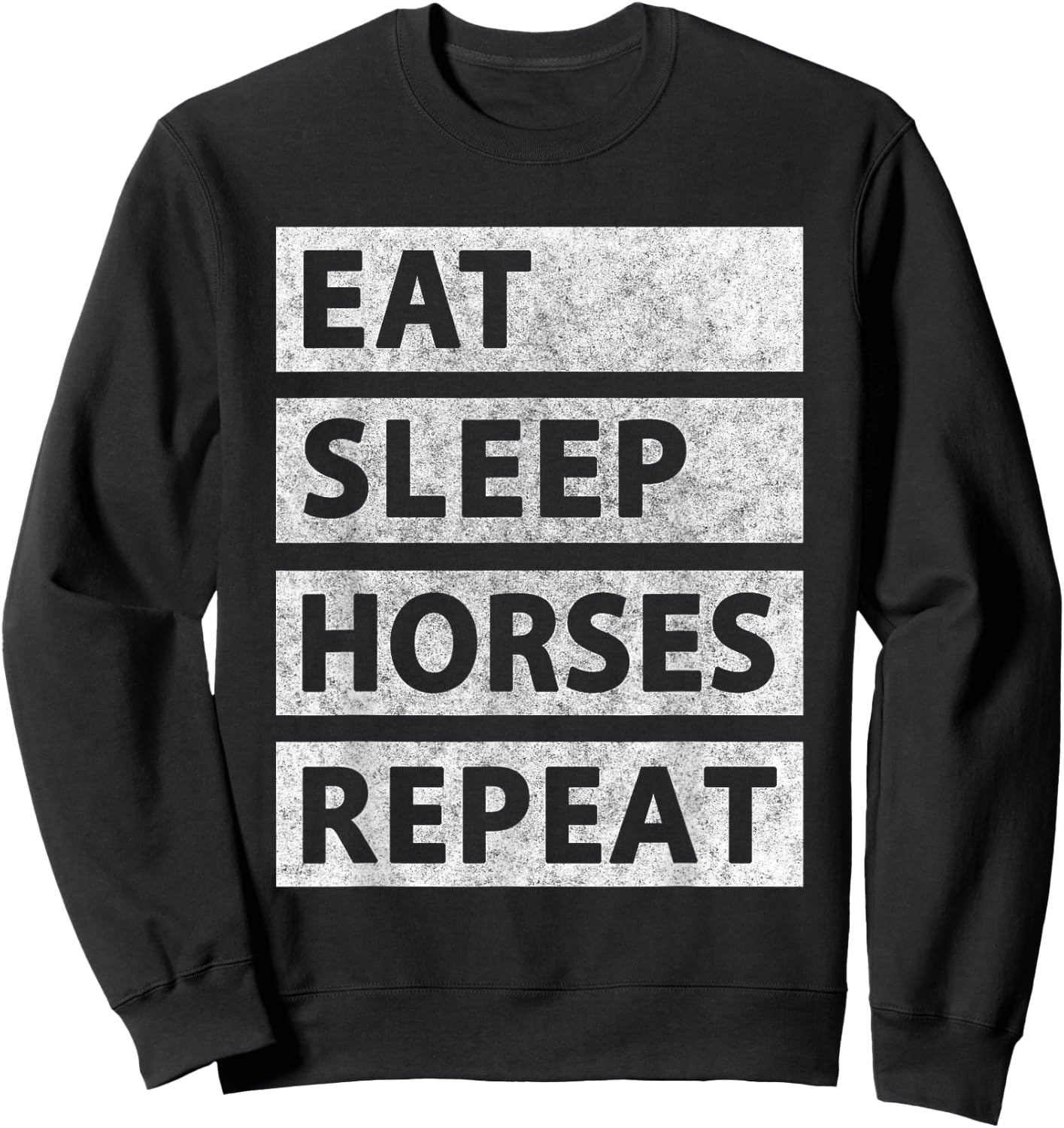Eat Sleep Horses Repeat Horseback Riding Sweatshirt - Sweatshirt | Black