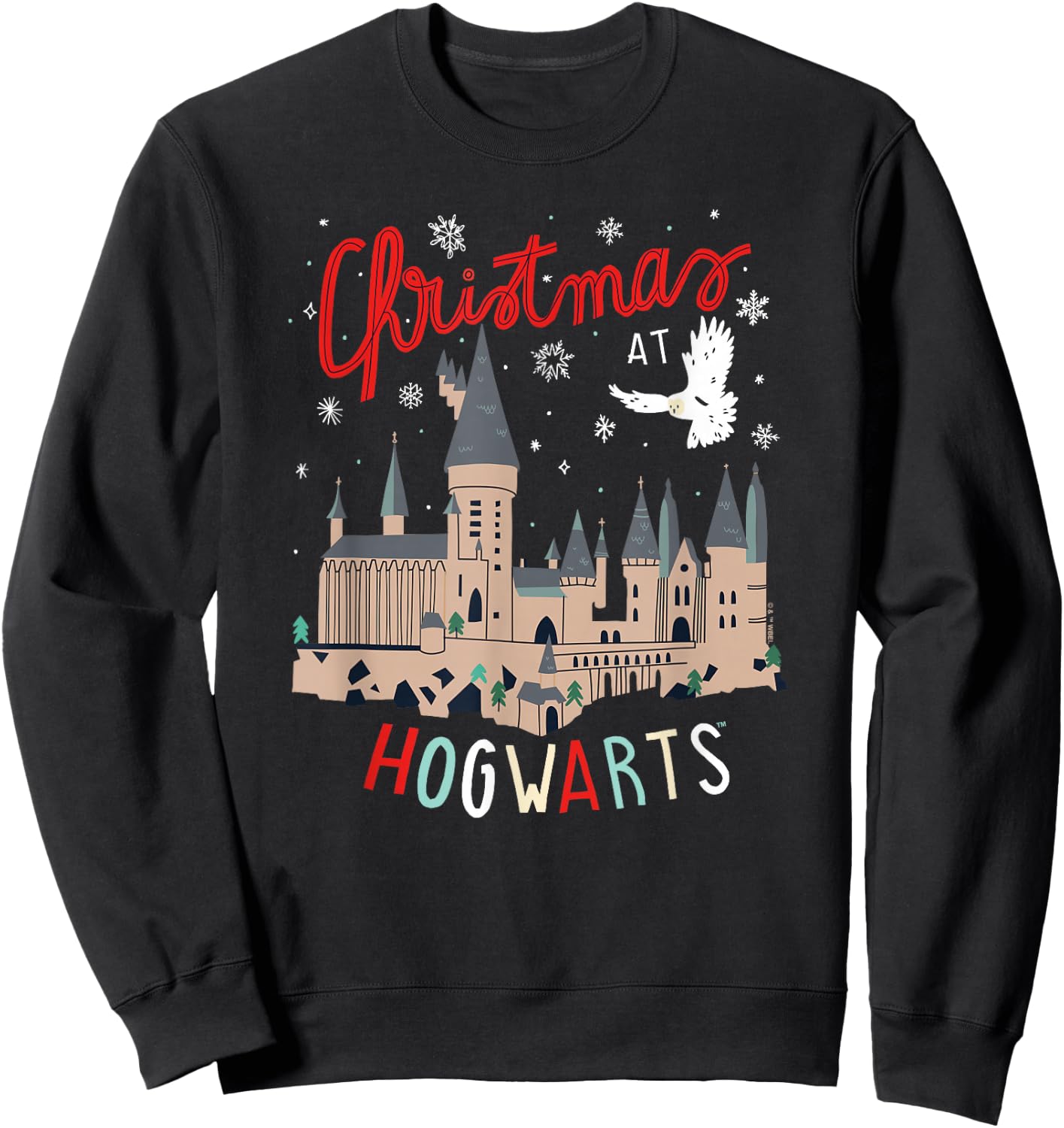 Harry Potter -Adults Kids Christmas Hogwarts , Black, Small Sweatshirt - Sweatshirt | Black