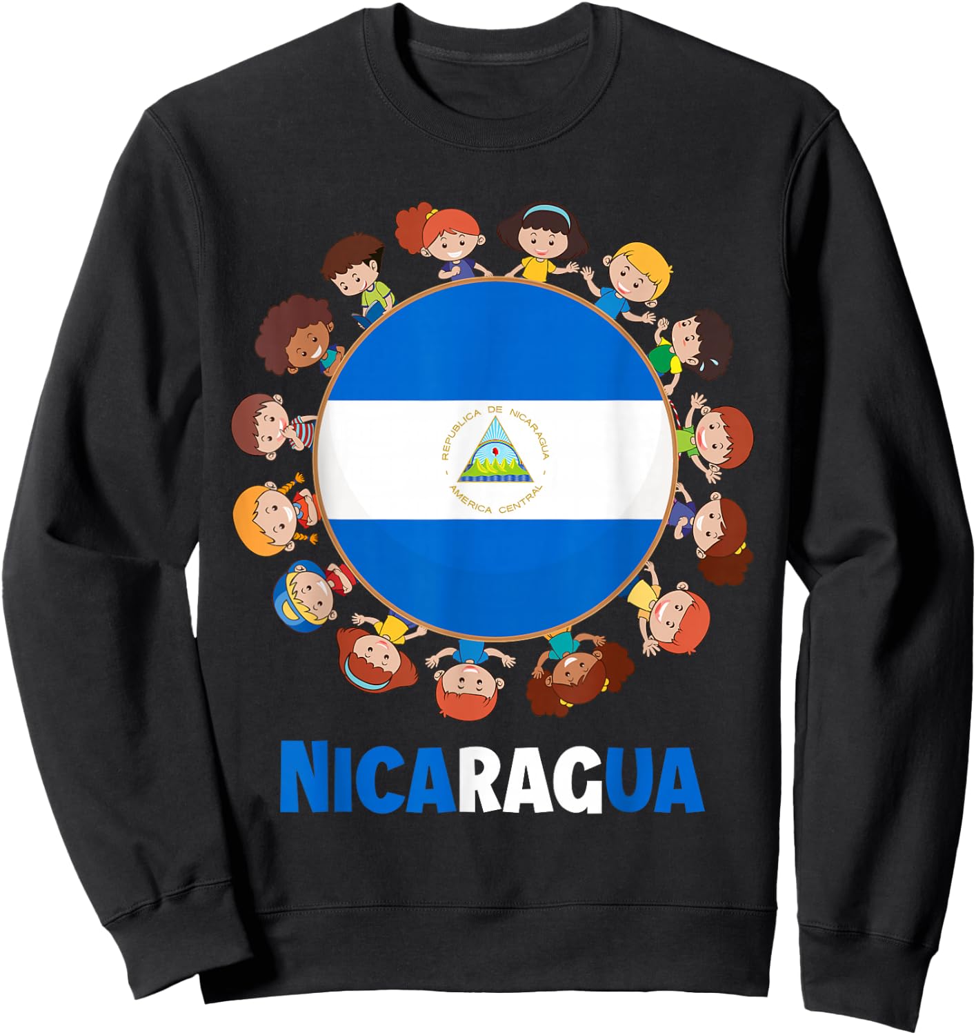 Nicaraguan Flag Hispanic Heritage Month Nicaragua Kids Sweatshirt - Sweatshirt | Black