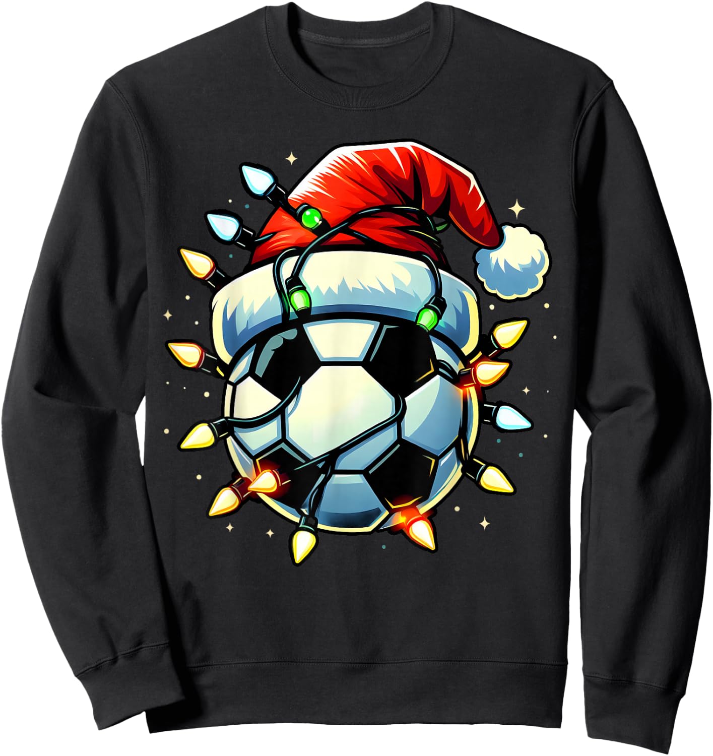 Christmas Soccer Xmas Santa Soccer Lover Men Boys Girls Kids Sweatshirt - Sweatshirt | Black