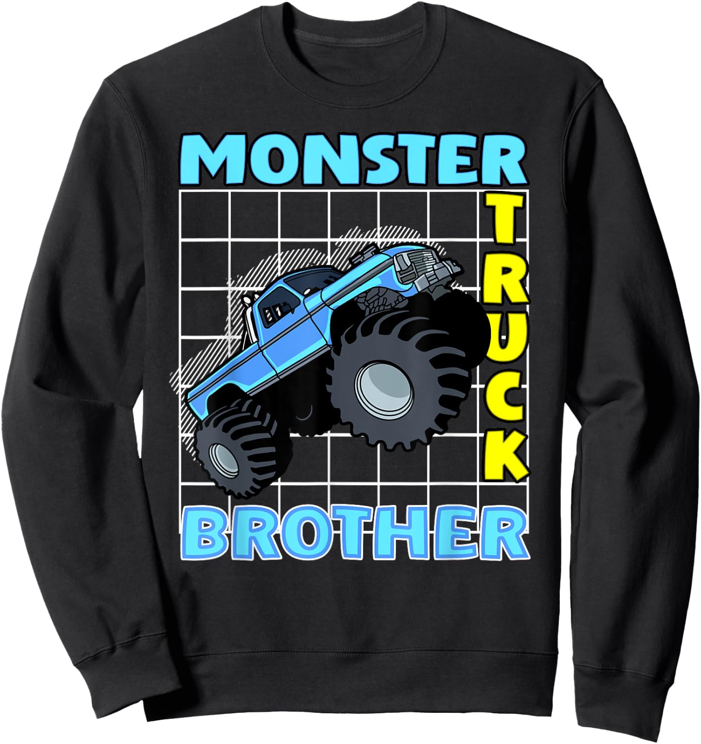 Monster Truck Brother Monster Truck Family Fans Sweatshirt - Sweatshirt | Black