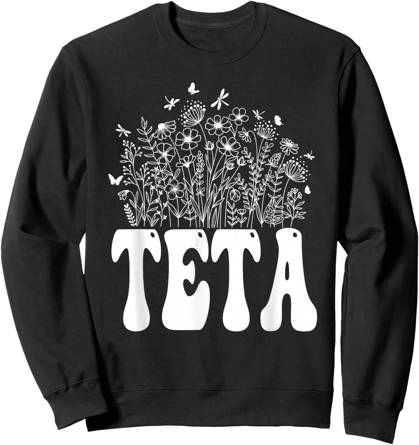 Floral TETA Wildflower Graphic Sweatshirt - Sweatshirt | Black