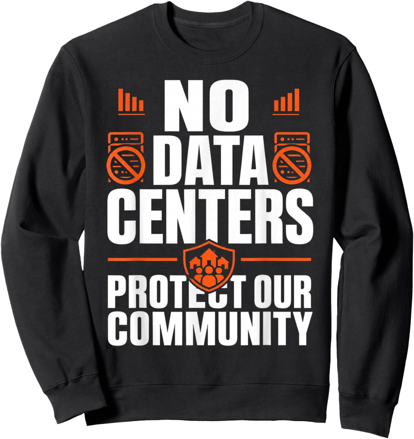 No Data Centers Protect Our Community Retro Sweatshirt - Sweatshirt | Black