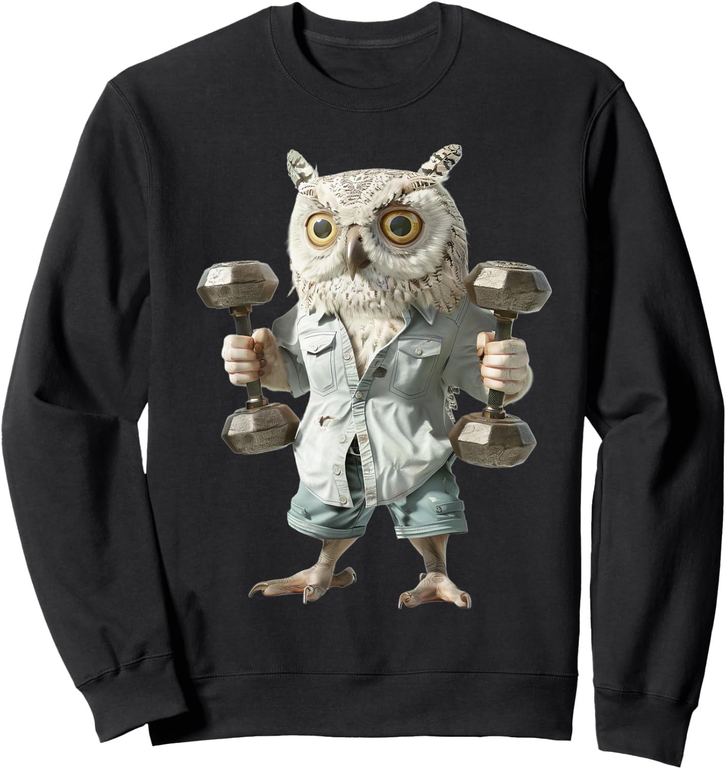 Owl Dumbbells Sweatshirt - Sweatshirt | Black