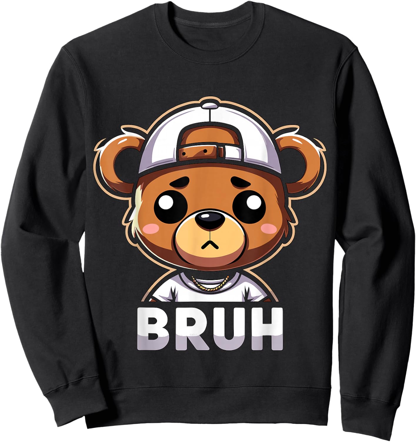 Hip Hop Teddy Bear Bruh Rap Music Sweatshirt - Sweatshirt | Black
