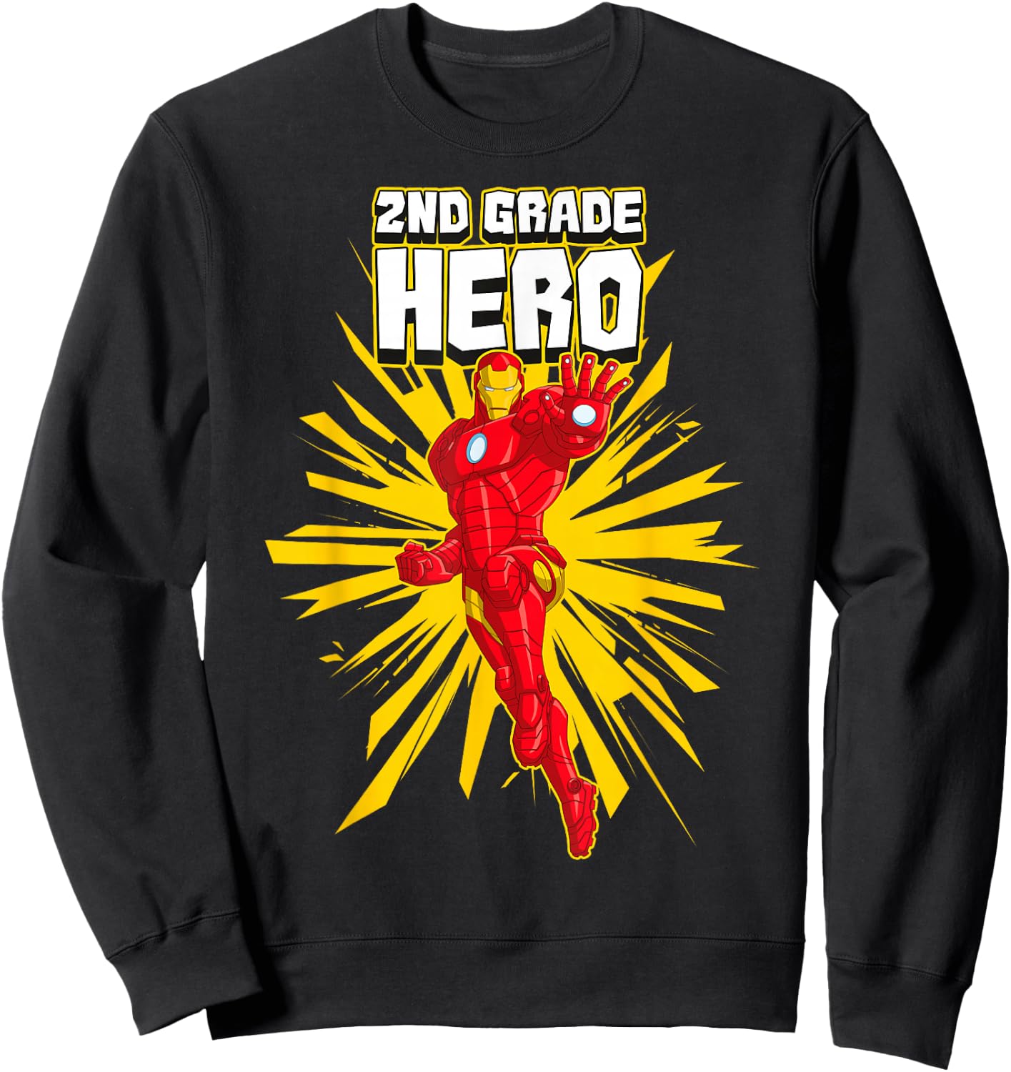 Marvel Iron Man 2nd Grade Hero School Text Sweatshirt - Sweatshirt | Black