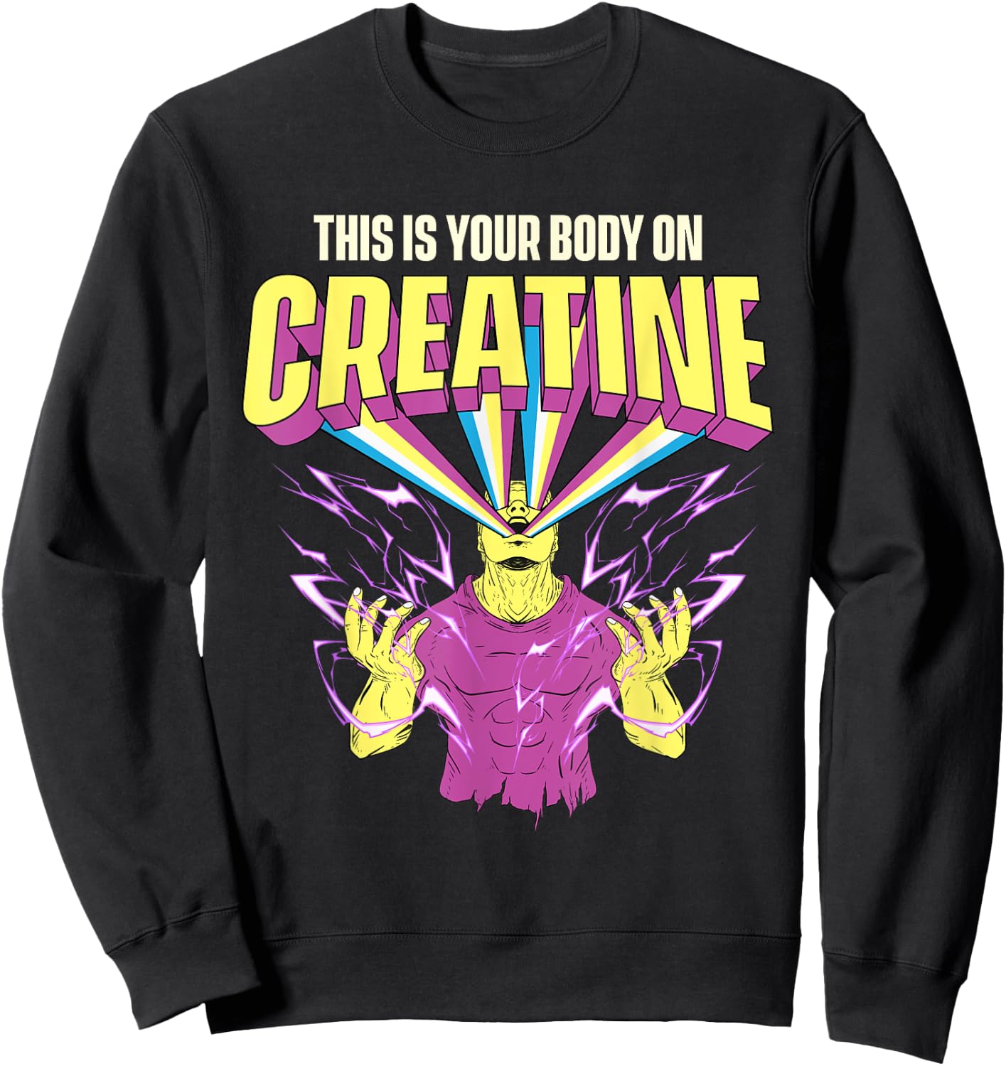 This Is Your Body On Creatine - Workout Gym Weightlifting Sweatshirt - Sweatshirt | Black