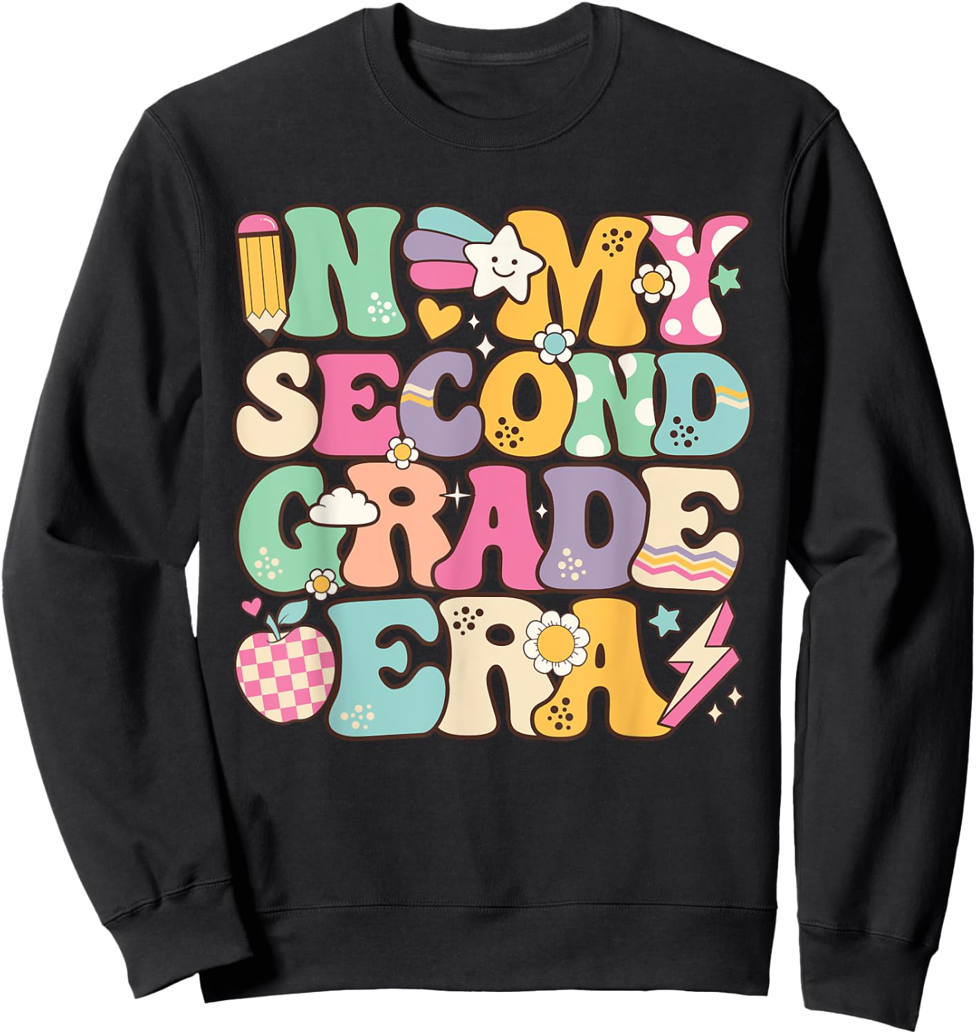 In My Second Grade Era Girl Back To School 2nd Grade Teacher Sweatshirt - Sweatshirt | Black