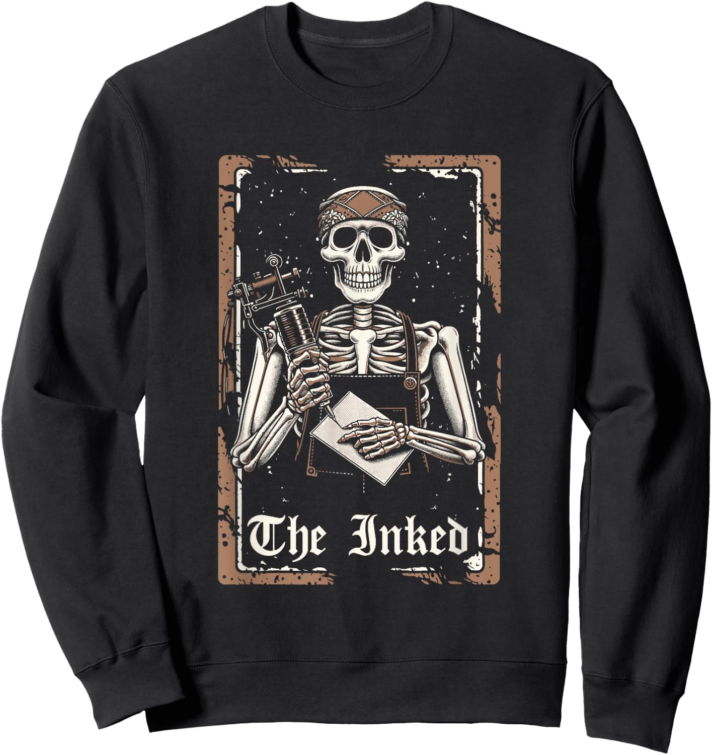 Tattoo Artist Tattooist Tattoos - Skeleton Tarot Card Sweatshirt - Sweatshirt | Black