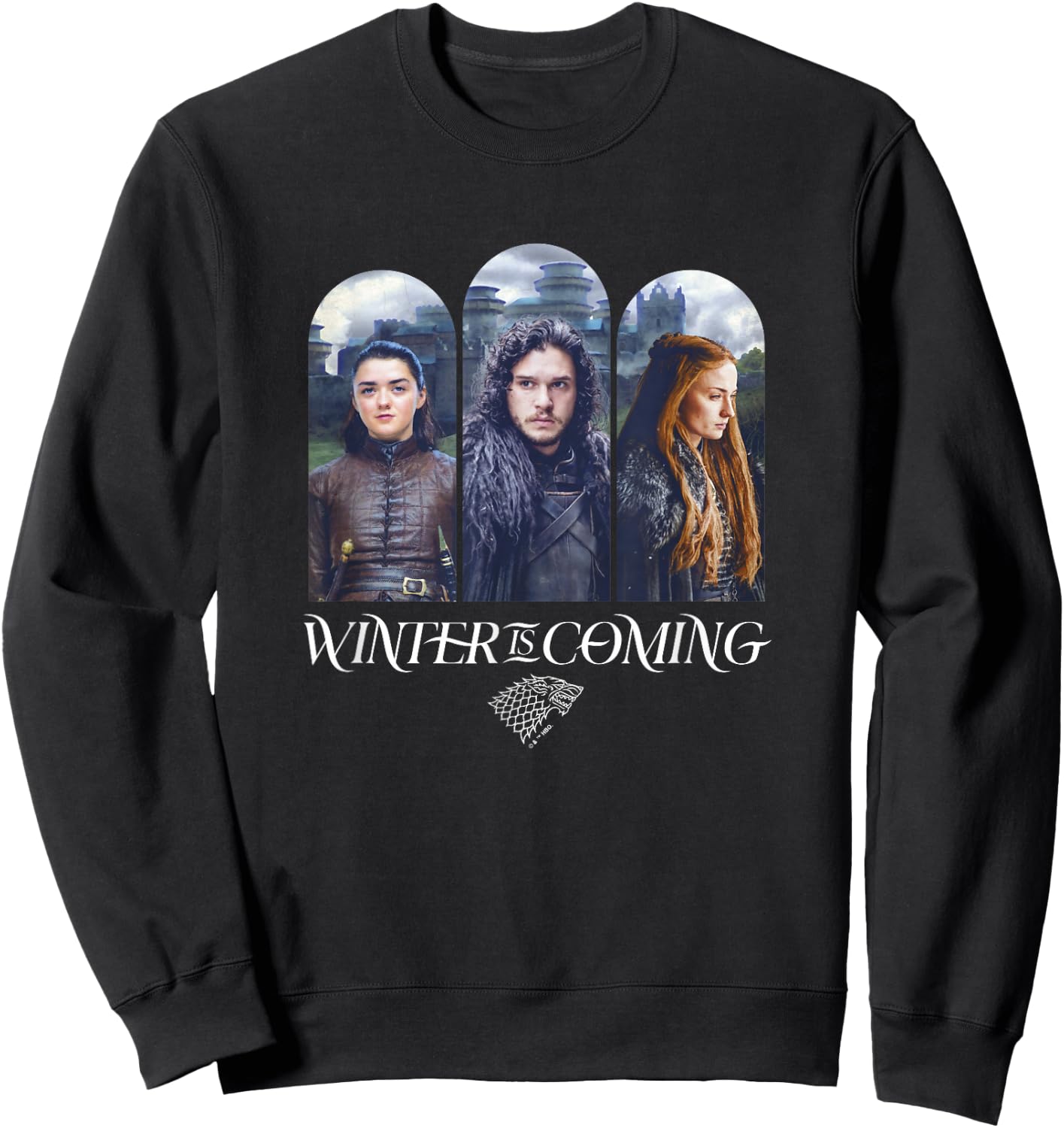 Game Of Thrones Winter Is Coming House Stark Portraits Sweatshirt - Sweatshirt | Black