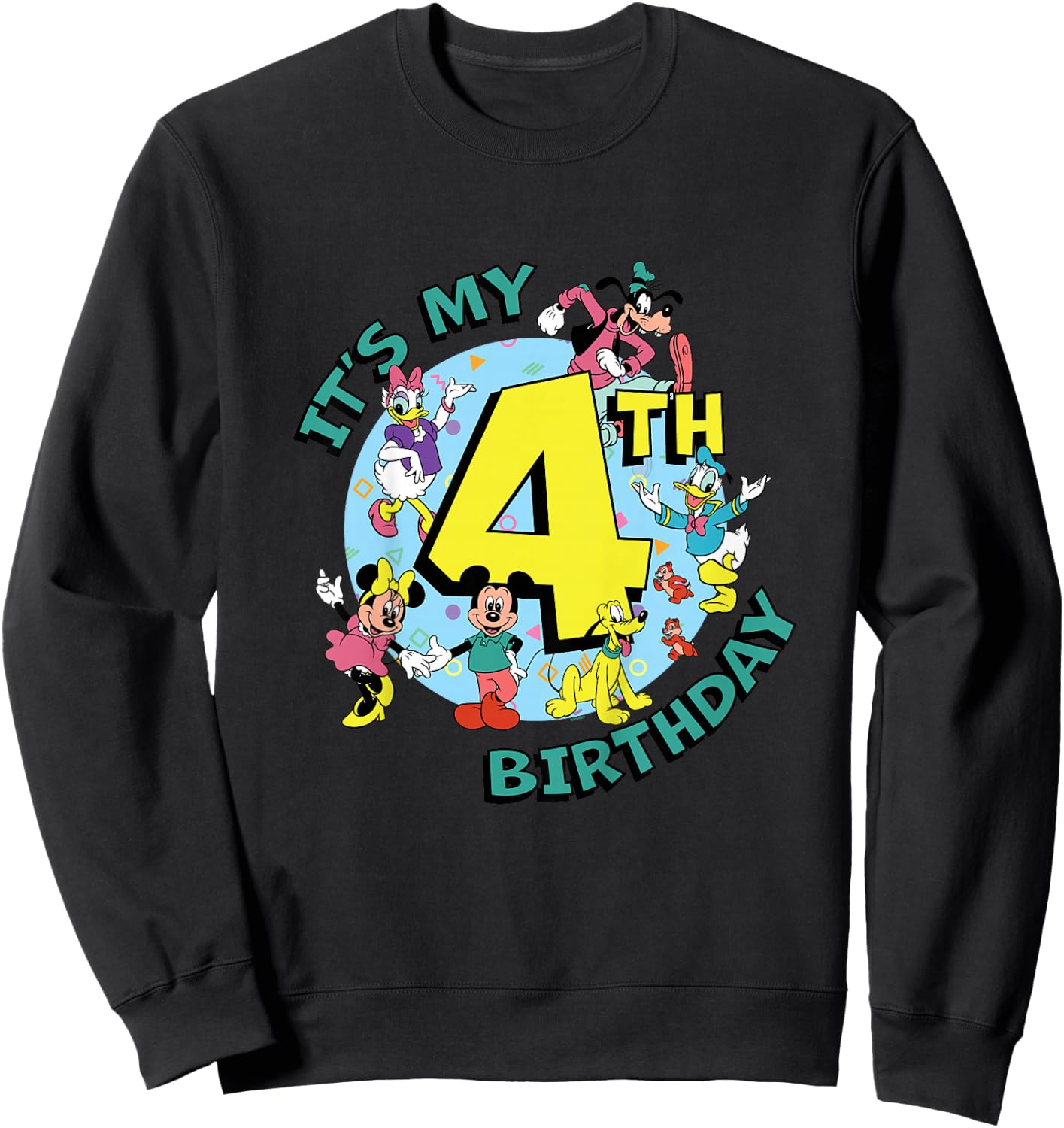Disney Mickey and Friends It’s My Fourth 4th Birthday Sweatshirt - Sweatshirt | Black