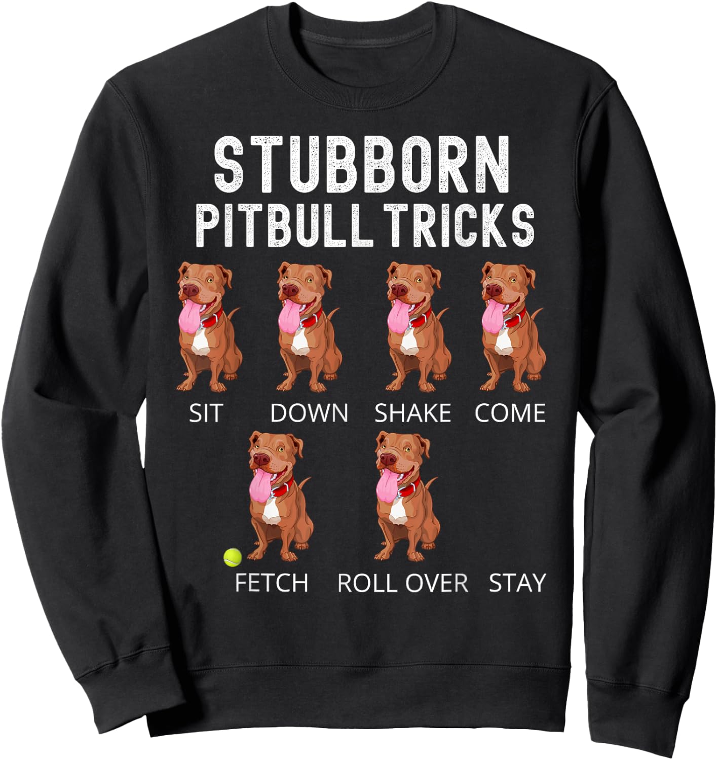 Stubborn Pitbull Tricks Dog Gift Sweatshirt - Sweatshirt | Black