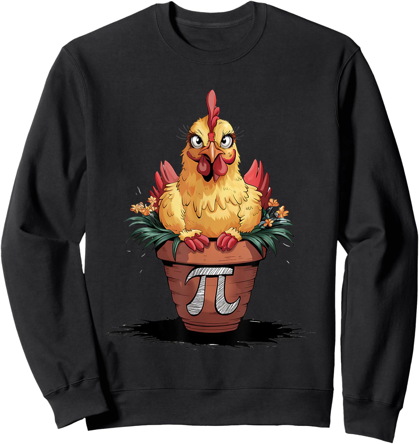 Math Lover Geek 3.14 Funny Chicken Pot PI Day Sweatshirt - Sweatshirt | Black