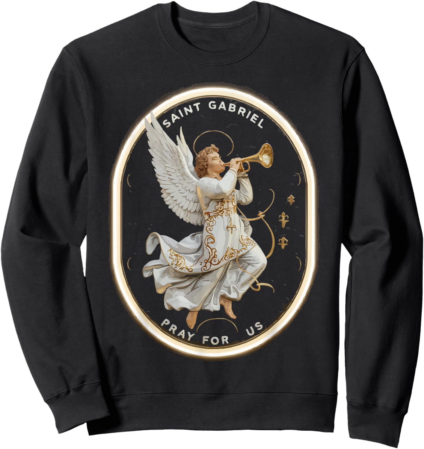 Archangel Gabriel Catholic Christianity Guardian Angel Sweatshirt - Sweatshirt | Black