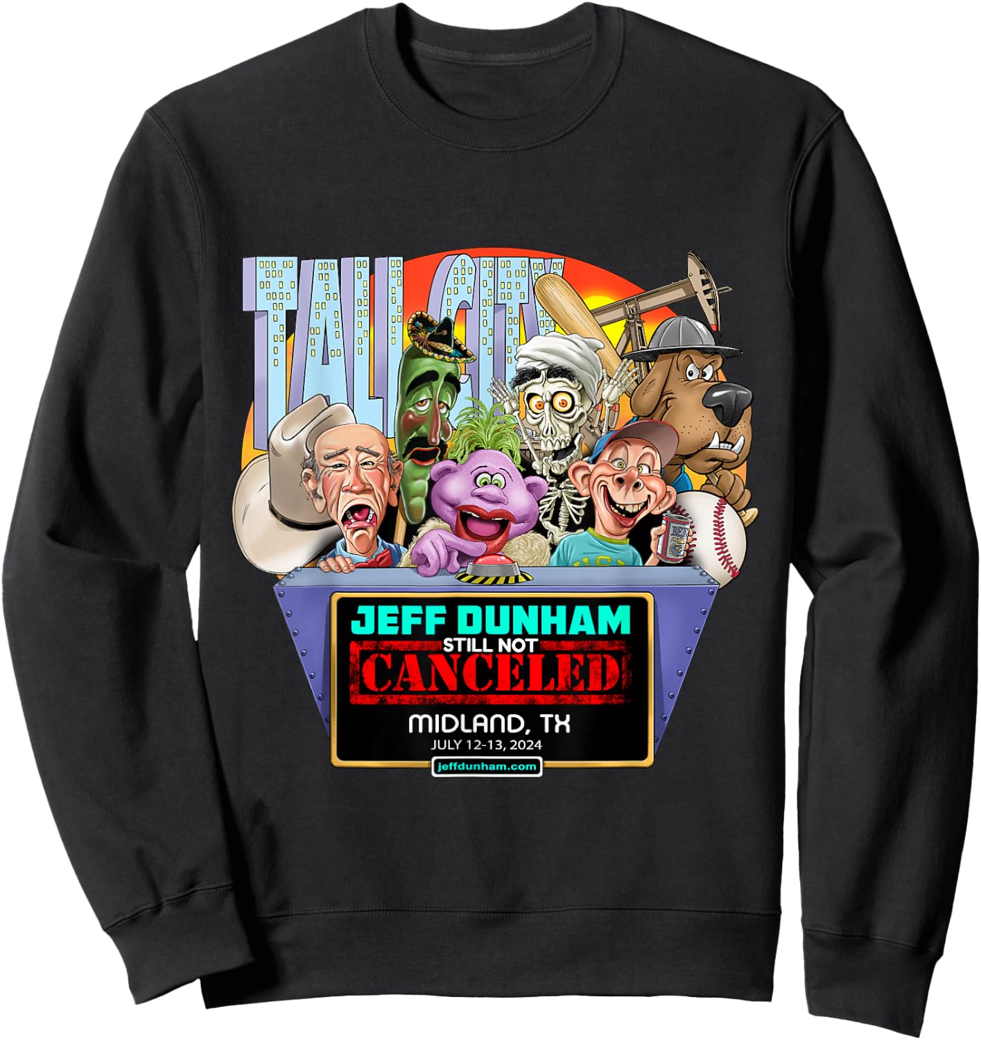 Jeff Dunham Midland, TX (2024) Sweatshirt - Sweatshirt | Black