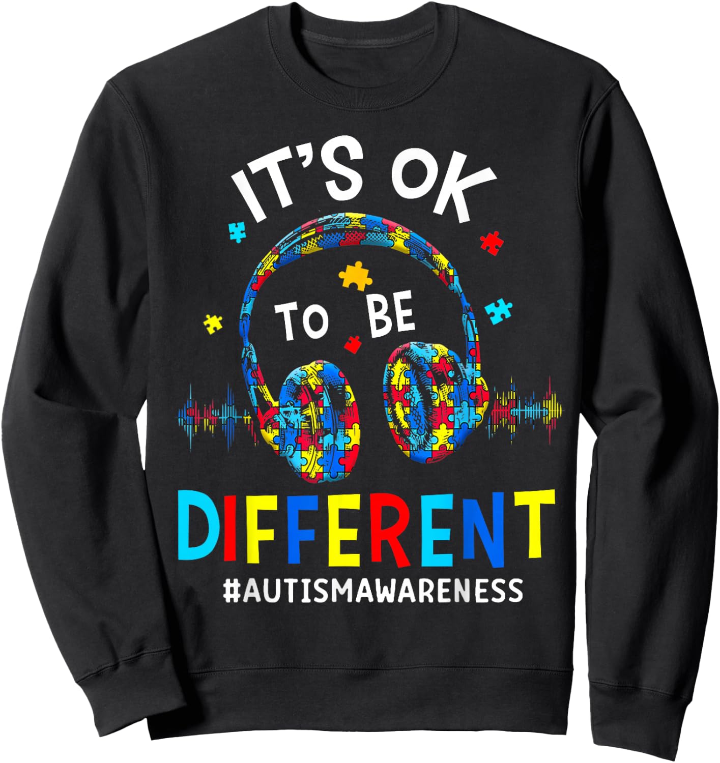 It's OK to be Different Cool Autism Awareness Gamer Men Kids Sweatshirt - Sweatshirt | Black