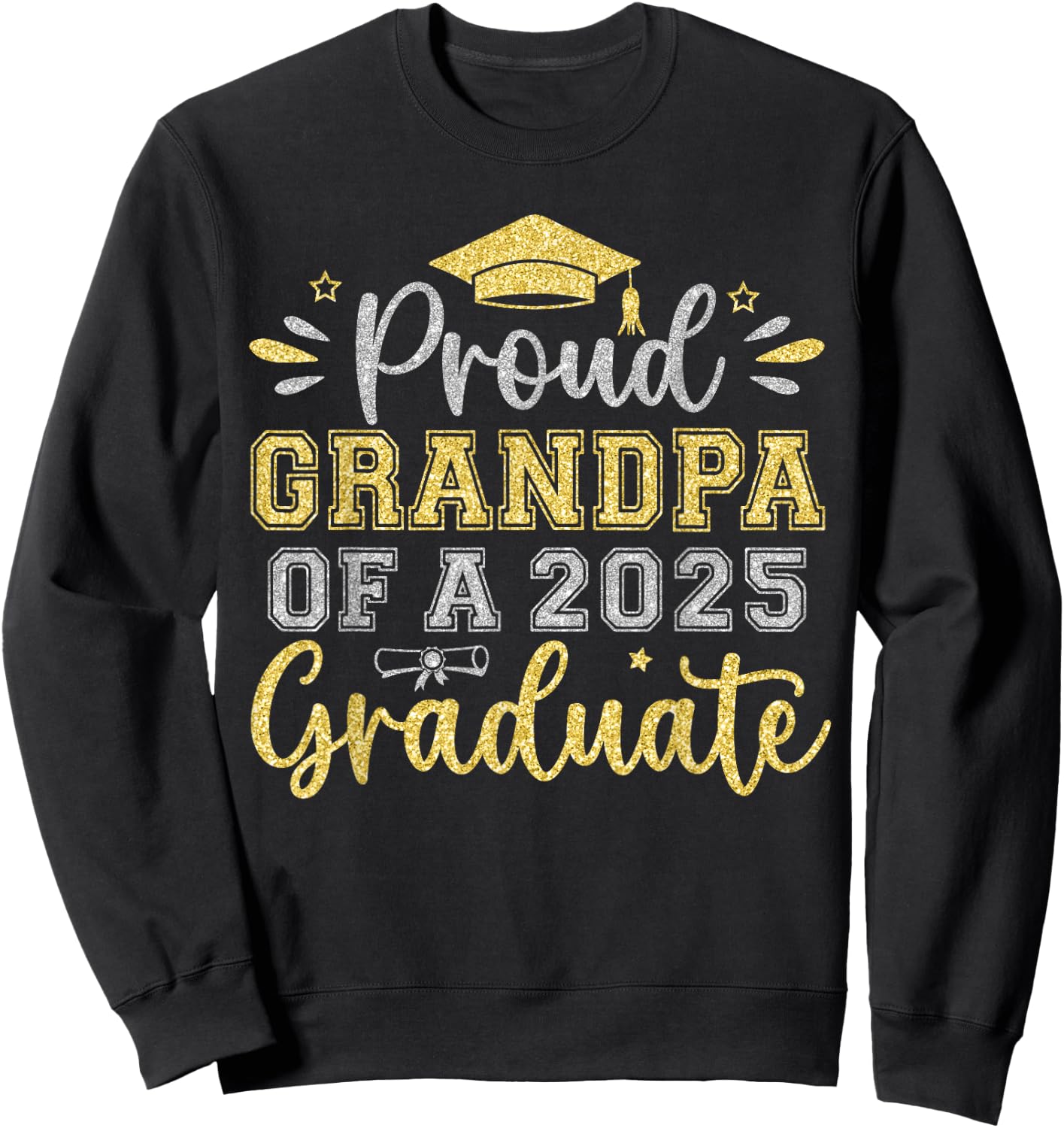 Proud Grandpa of a 2025 Graduate Senior Graduation Men Sweatshirt - Sweatshirt | Black