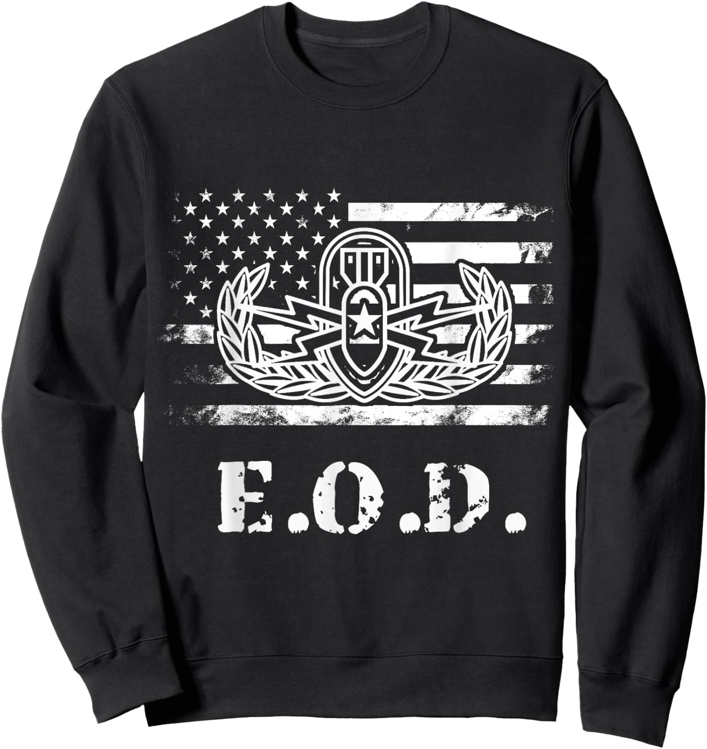 Veterans Loadout US Army EOD Logo - Men's Black Classic Fit Short Sleeve - Small Sweatshirt - Sweatshirt | Black