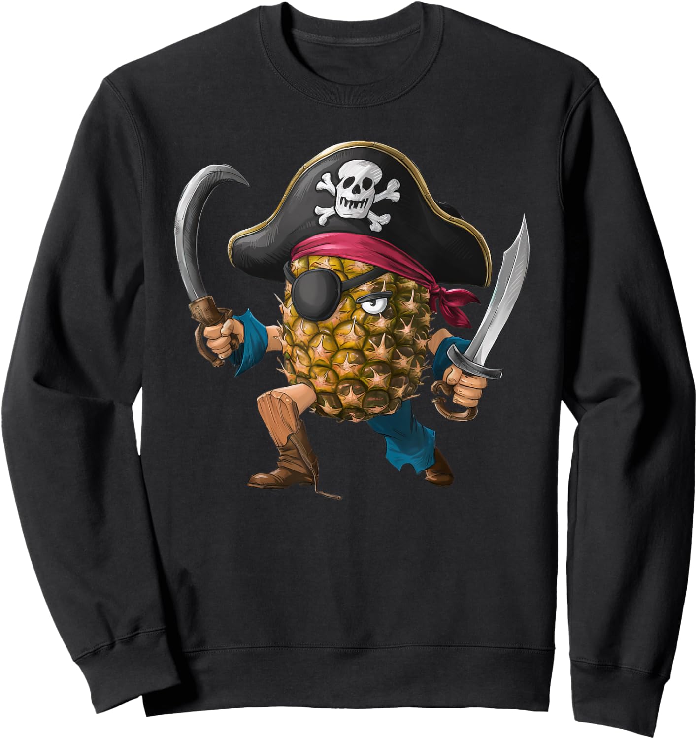 Pineapple Pirate Halloween Kids Pirate Funny Sweatshirt - Sweatshirt | Black