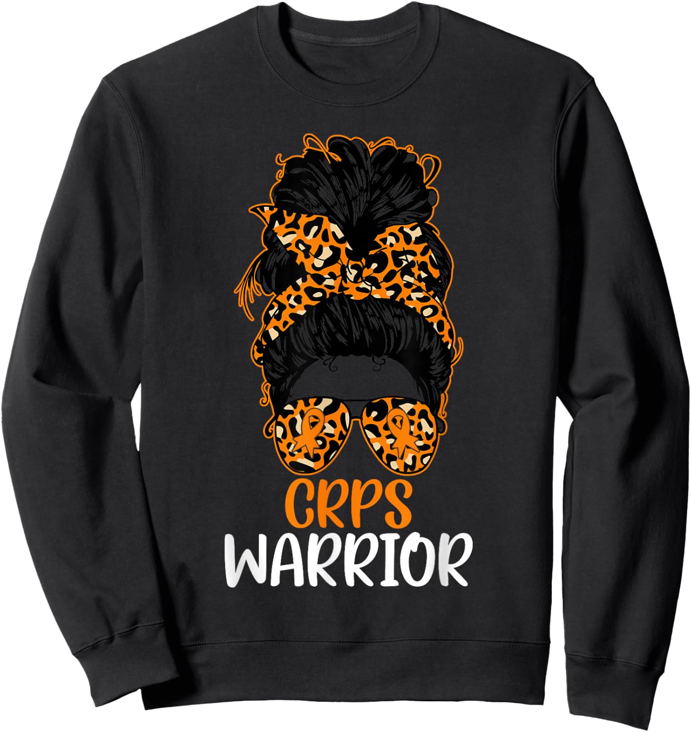 CRPS Awareness Messy Bun CRPS Warrior Sweatshirt - Sweatshirt | Black