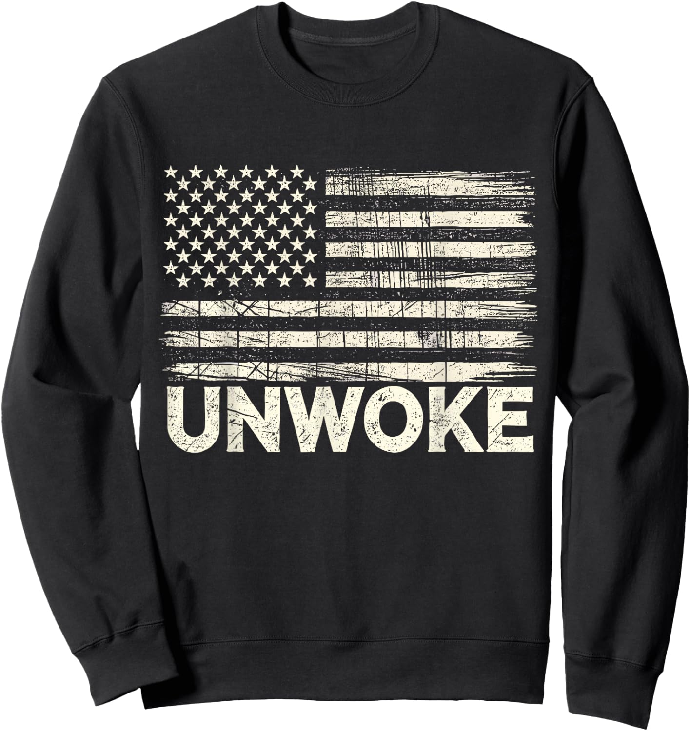 Unwoke Patriotic Freedom of Speech Sweatshirt - Sweatshirt | Black