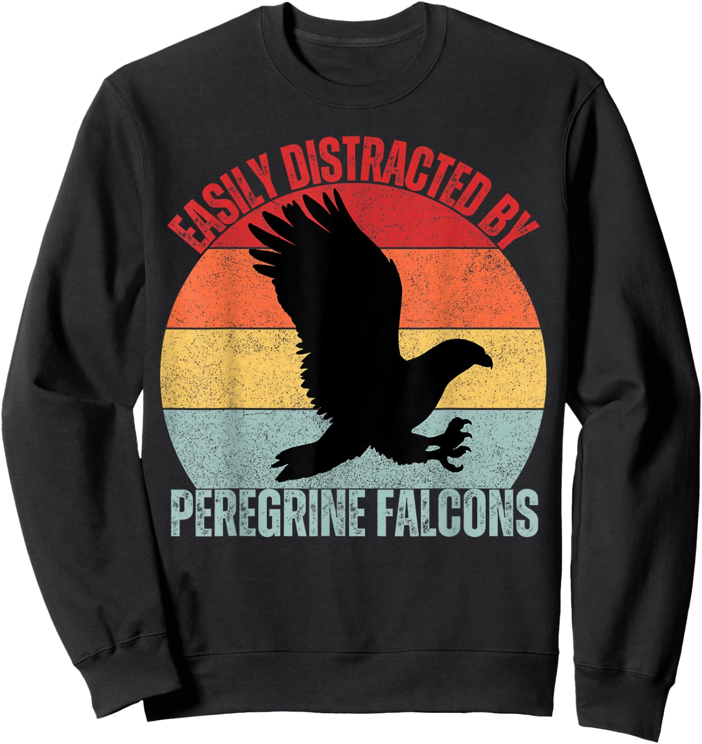 Easily Distracted By Peregrine Falcons Birds Kids Falcon Sweatshirt - Sweatshirt | Black