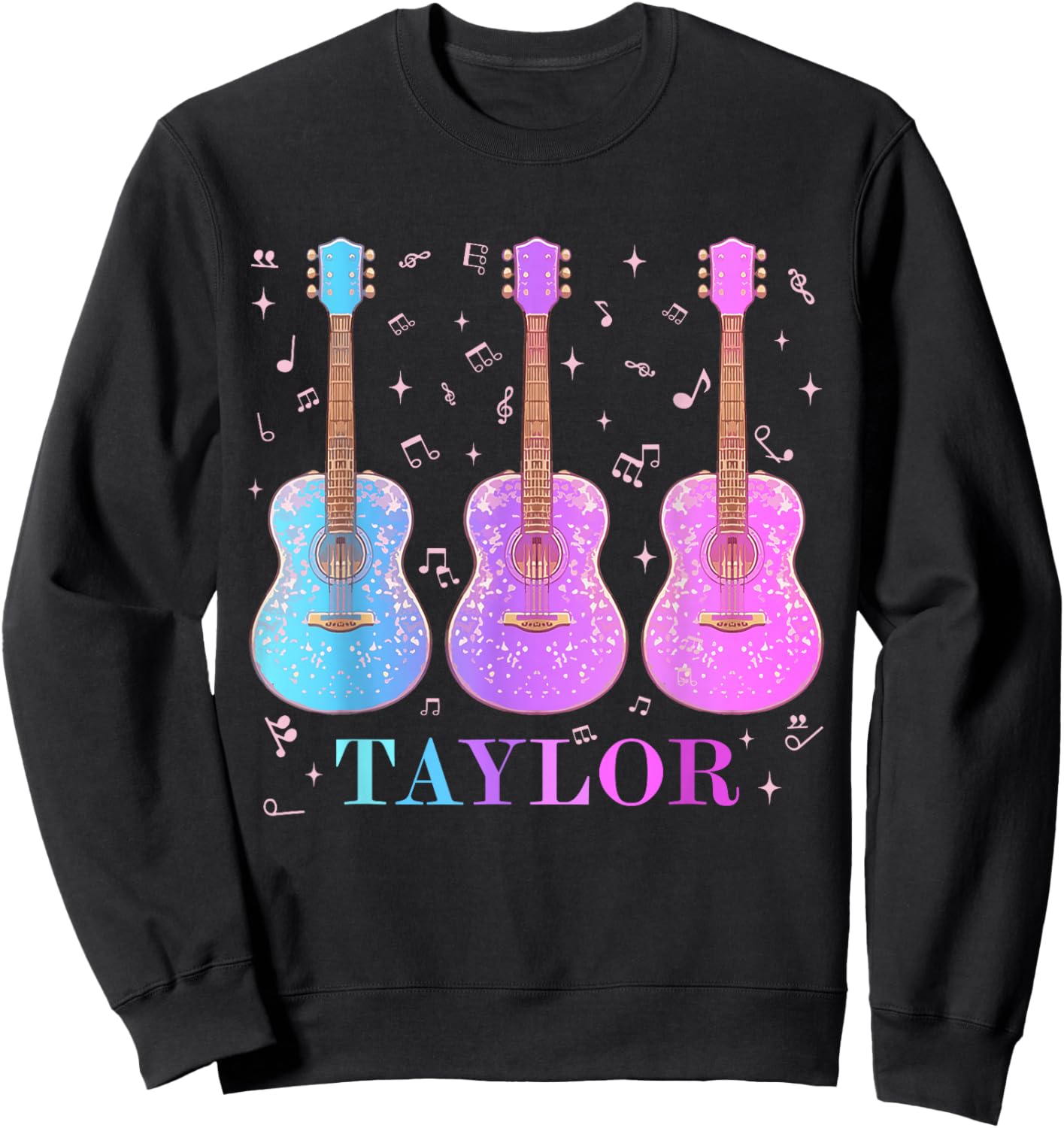 Taylor First Name I Love Taylor Girl Groovy 80's Vintage Sweatshirt - Sweatshirt | Black
