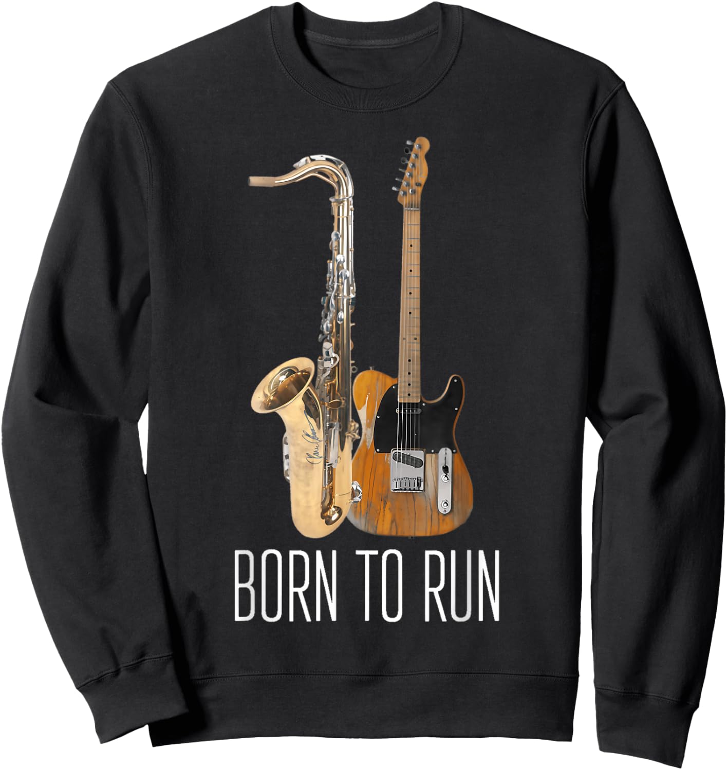 31 Born To Run Saxophone Vintage Music Amp Guitar Active Sweatshirt - Sweatshirt | Black