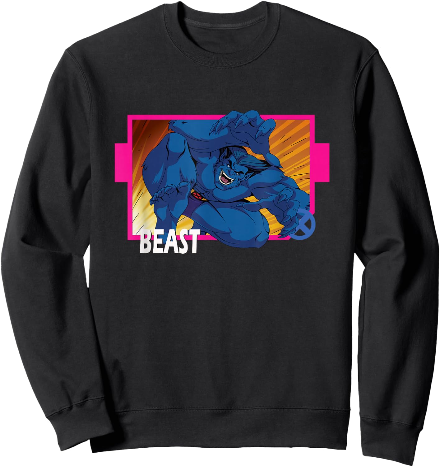 Marvel X-Men '97 Classic Beast Vintage Super Hero Panel Sweatshirt - Sweatshirt | Black