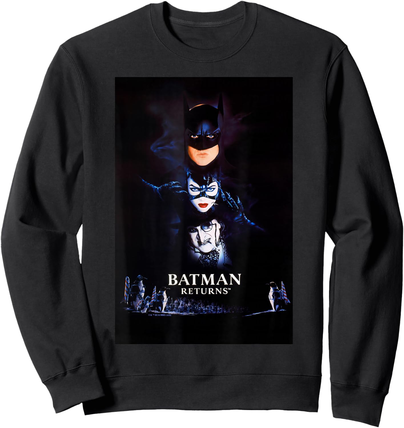 Batman Returns Batman Catwoman Penguin Poster Sweatshirt - Sweatshirt | Black
