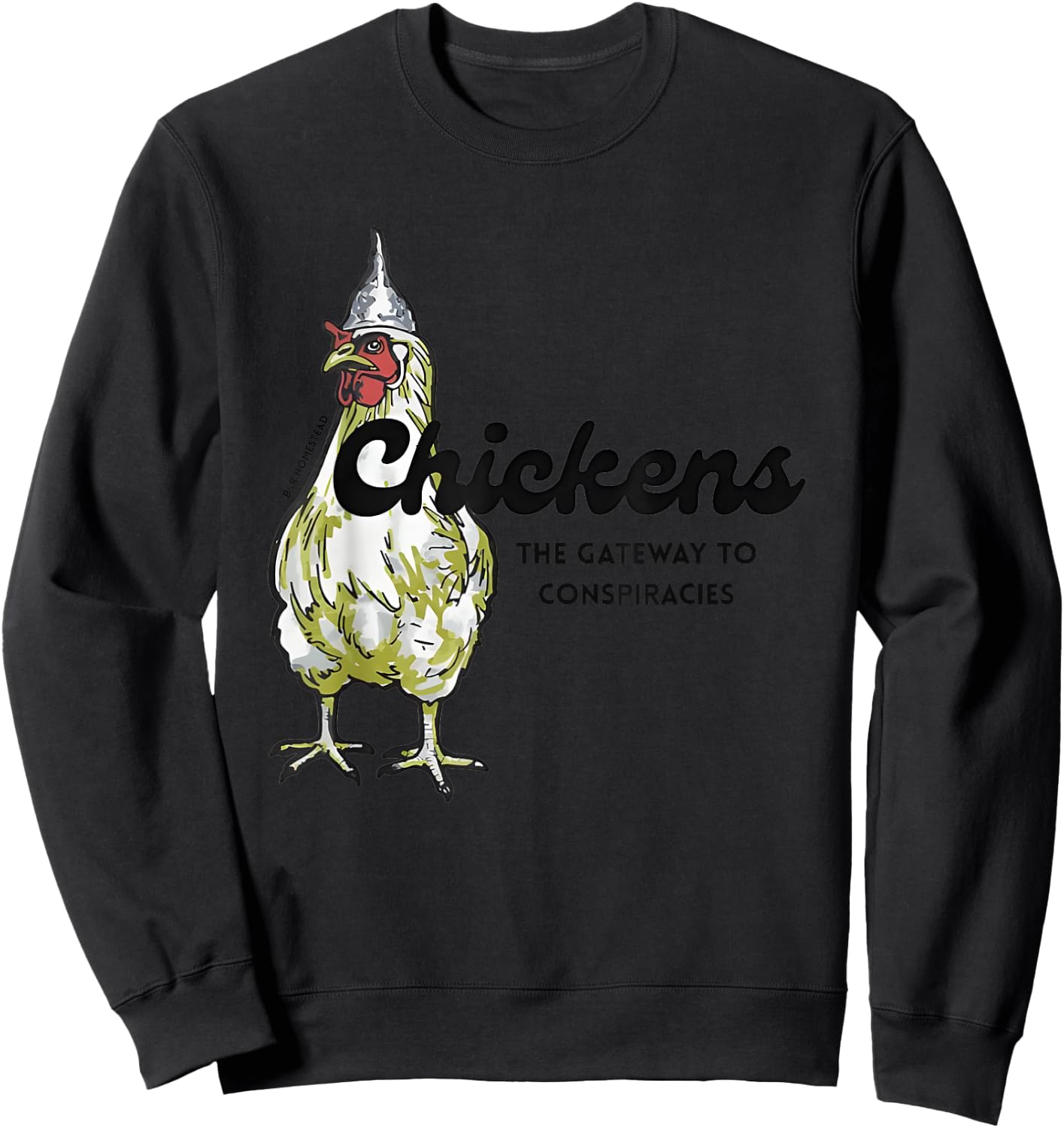 Chickens The Gateway To Conspiracies Sweatshirt - Sweatshirt | Black