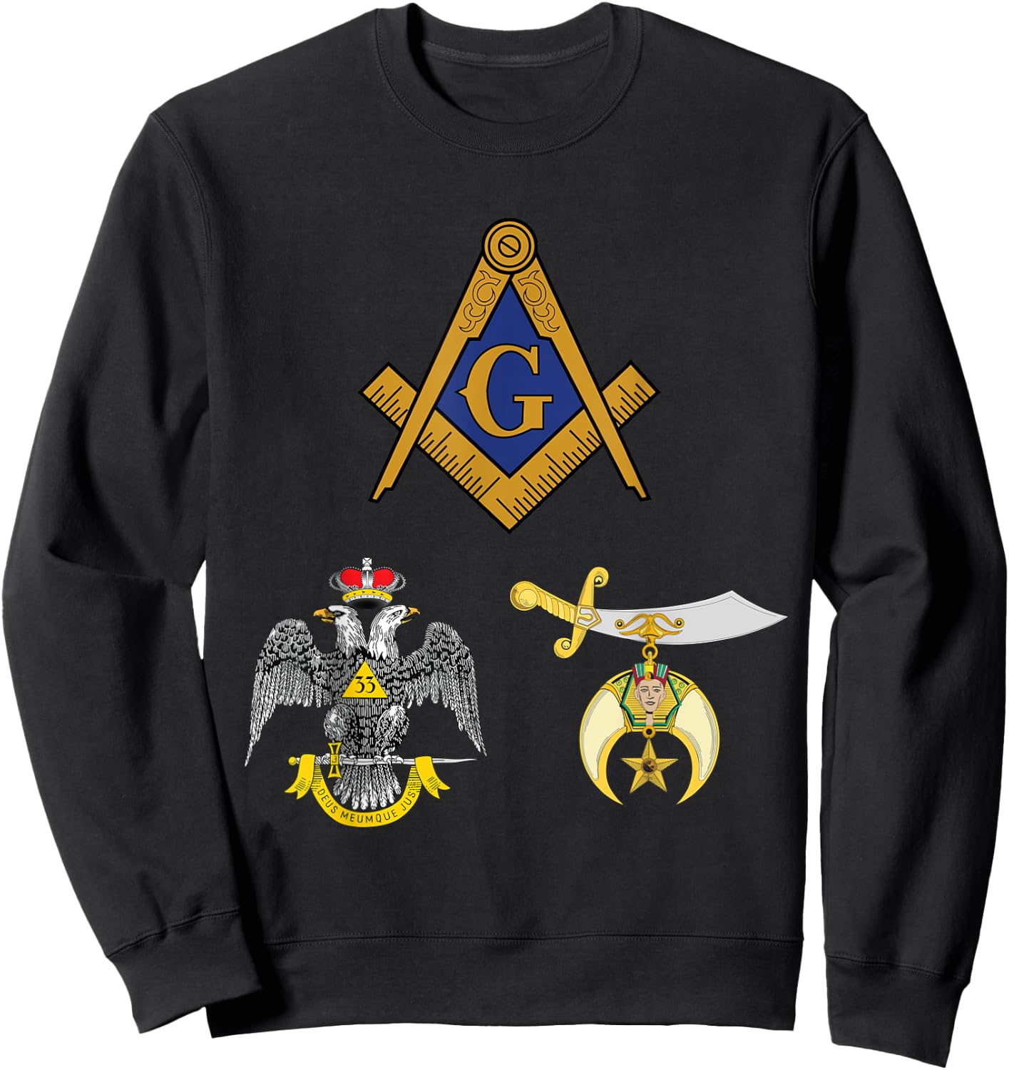 Master Mason 33rd Degree Shrine AASR Noble Masonic WD Blue Sweatshirt - Sweatshirt | Black