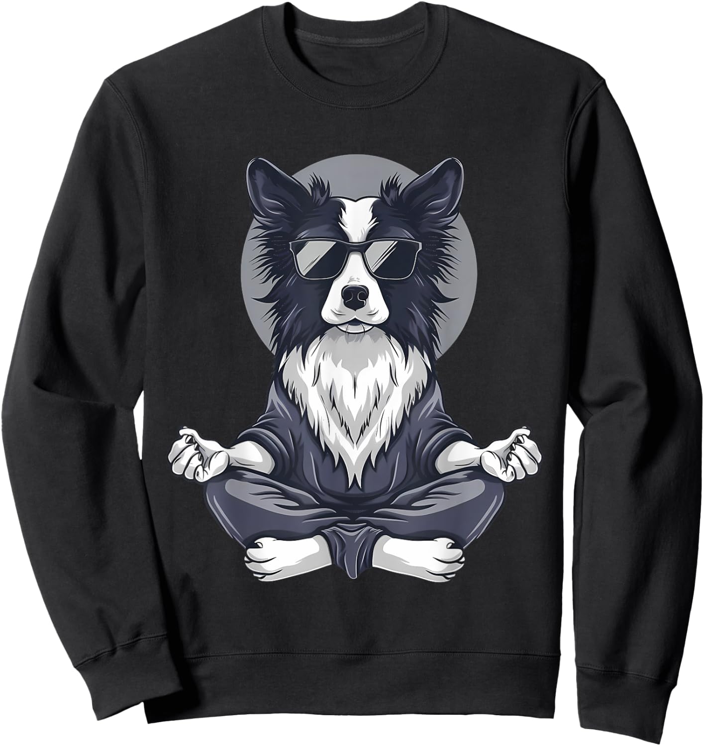 Dog Meditation Zen Buddha Spirituality Hindu Buddhist Men Women Kids Sweatshirt - Sweatshirt | Black