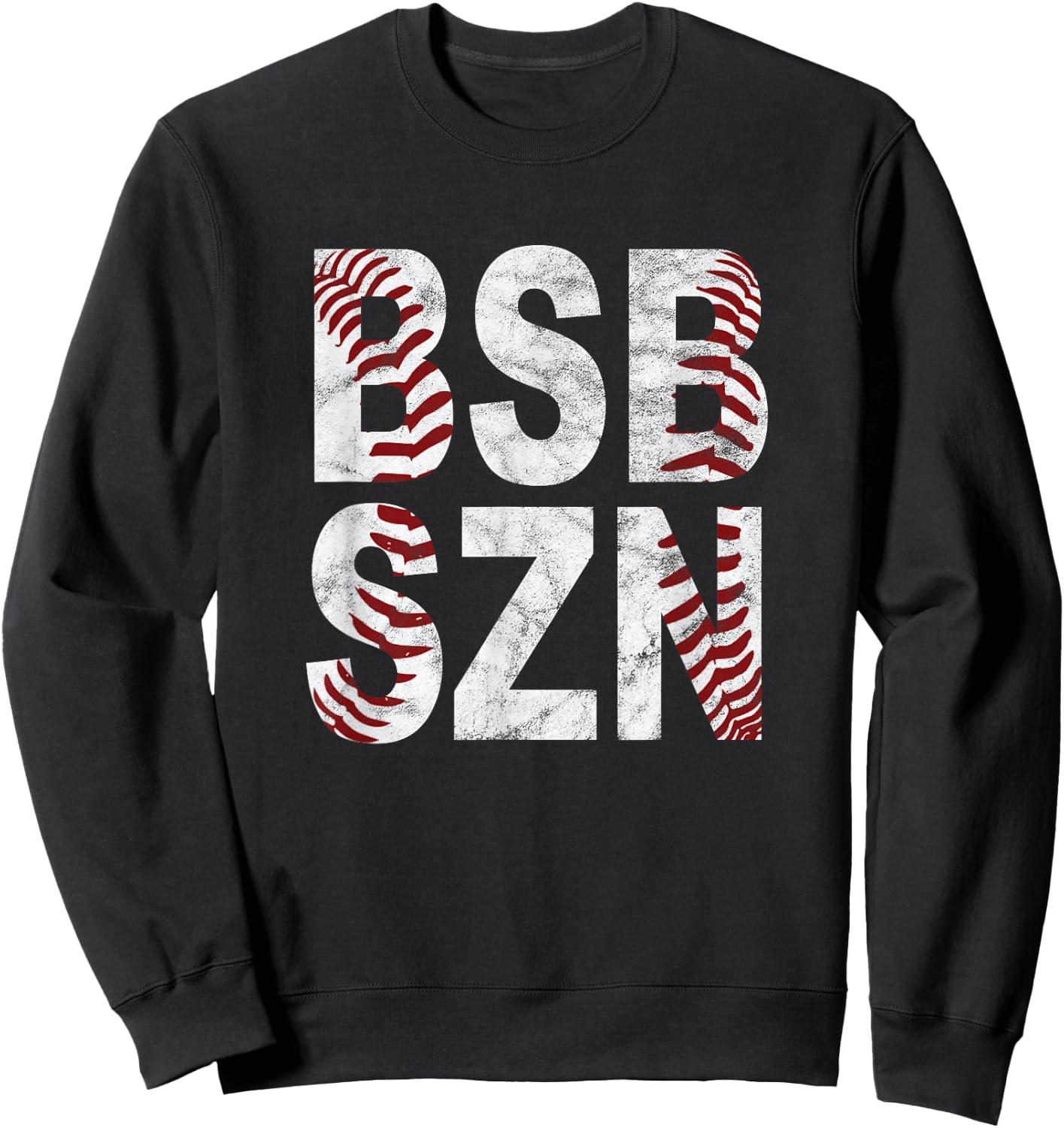 BSB SZN Baseball Season Distressed Sweatshirt - Sweatshirt | Black