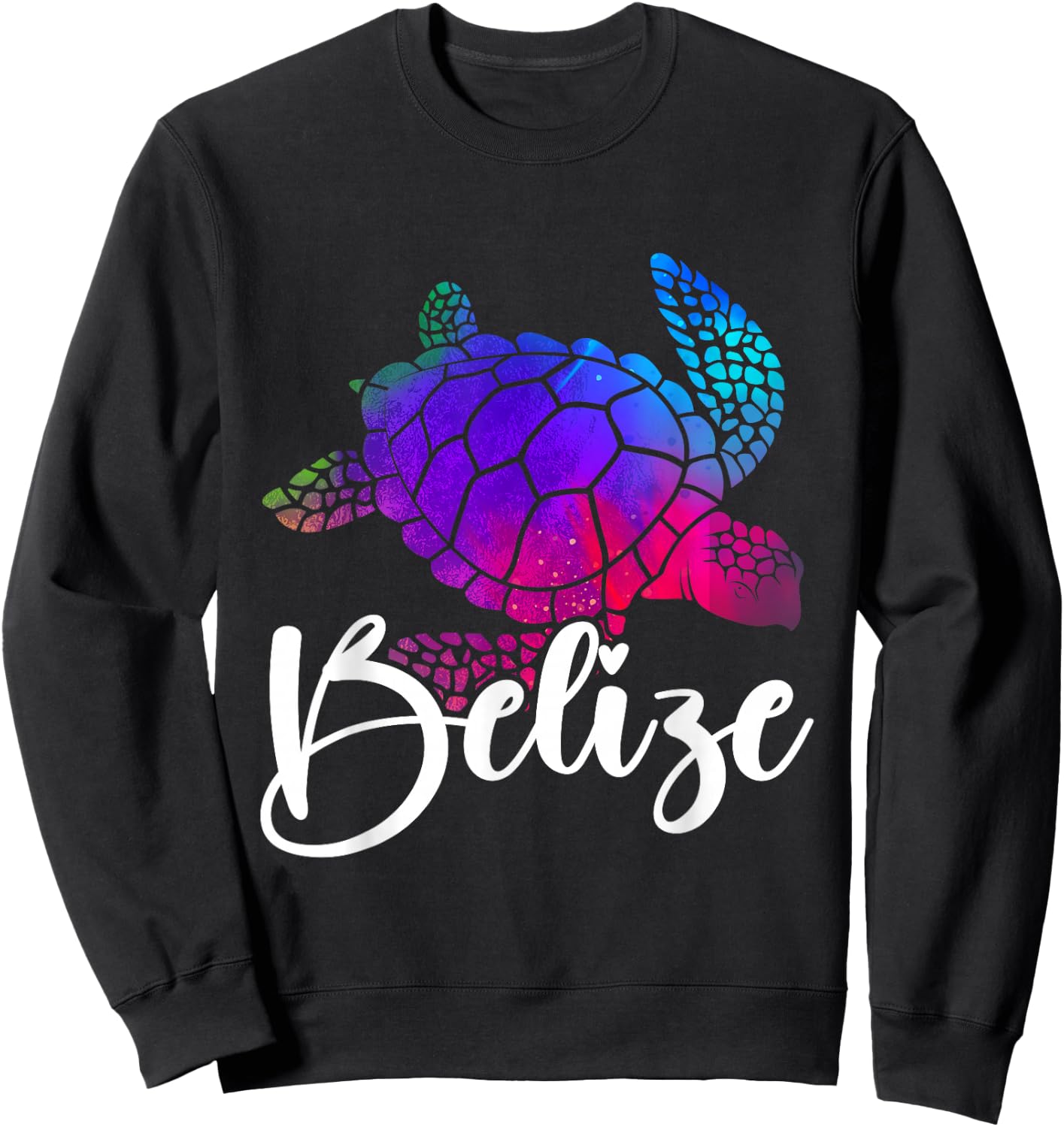 Belize Souvenir Sea Turtle Watercolor Sweatshirt - Sweatshirt | Black