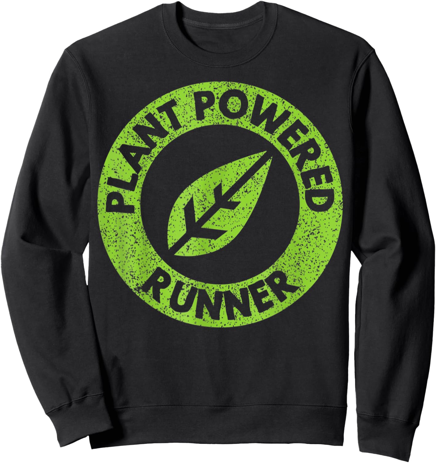 Plant Powered Runner Vegan Trail Ultra Marathon Sweatshirt - Sweatshirt | Black