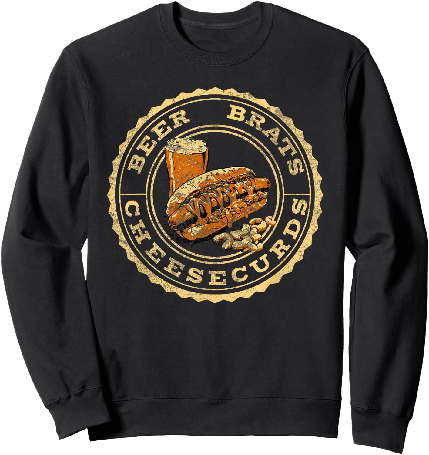 Wisconsin Favorites: Beer, Brats, Cheesecurds Sweatshirt - Sweatshirt | Black