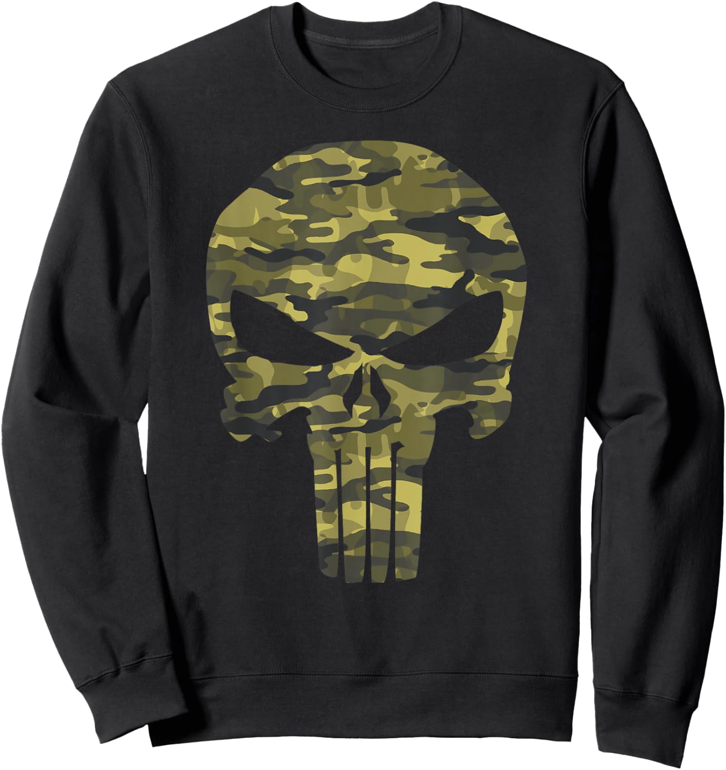 Marvel The Punisher Camo Skull Symbol Sweatshirt - Sweatshirt | Black