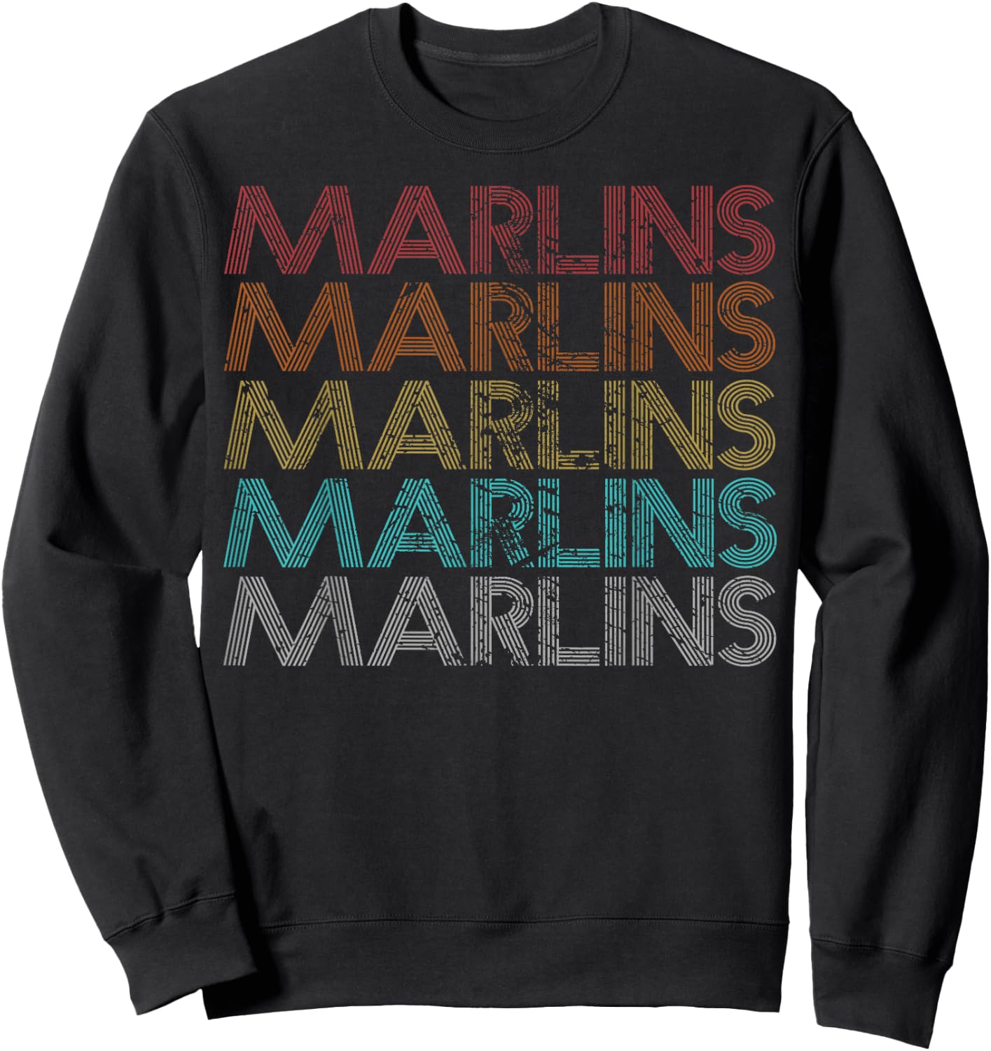 Retro Vintage Marlins Sweatshirt - Sweatshirt | Black