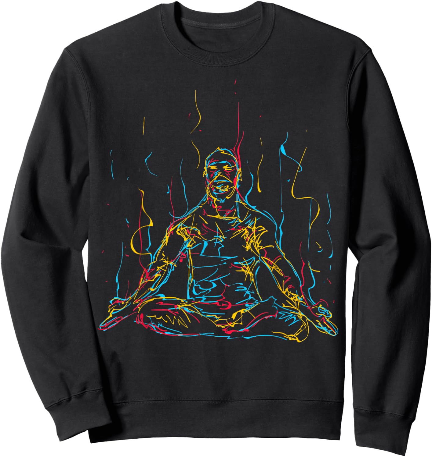 Colorful Abstract Art Meditation Buddha Buddhism Sweatshirt - Sweatshirt | Black