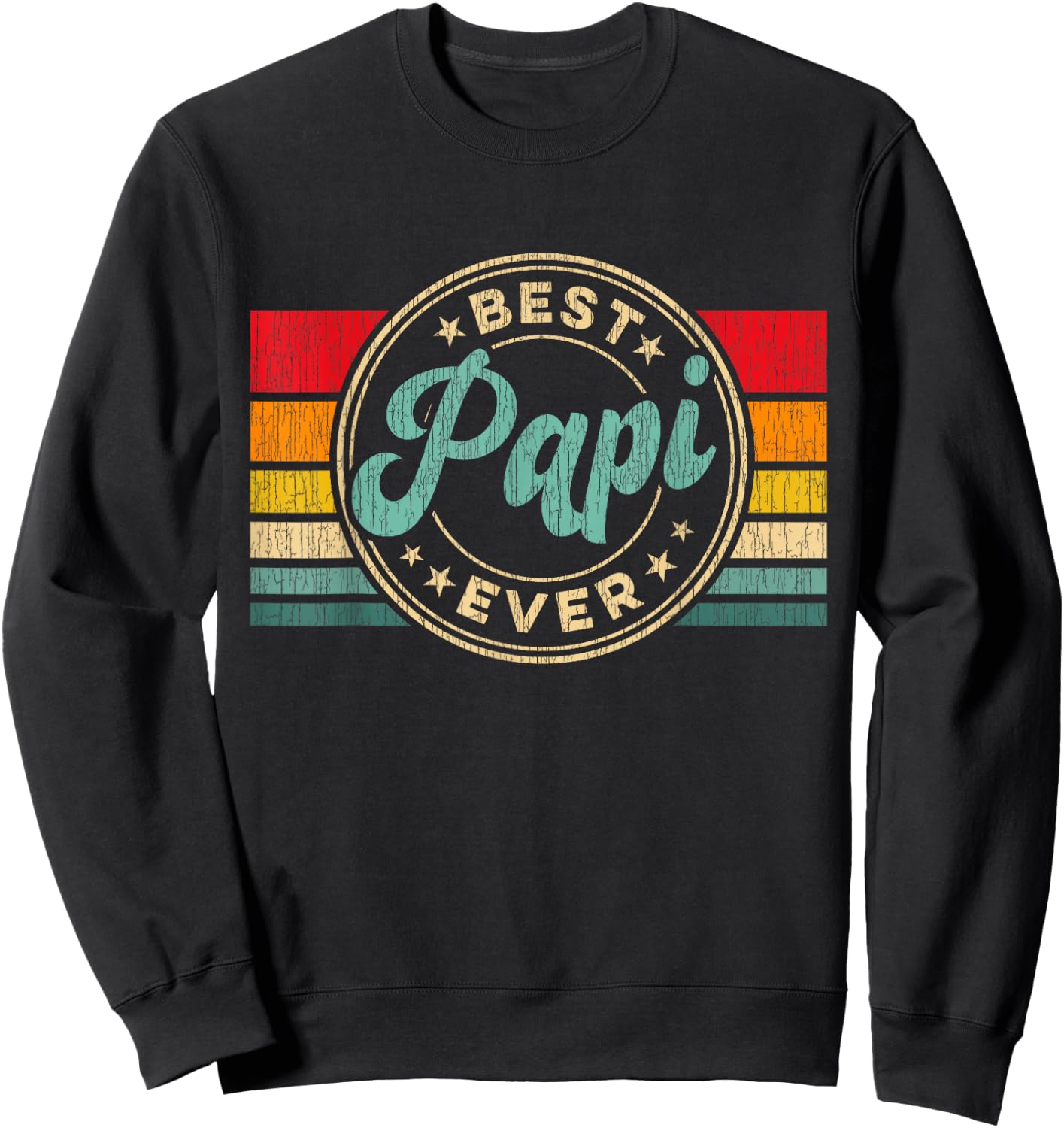 Best Papi Ever Vintage Retro Father's Day Gift Sweatshirt - Sweatshirt | Black