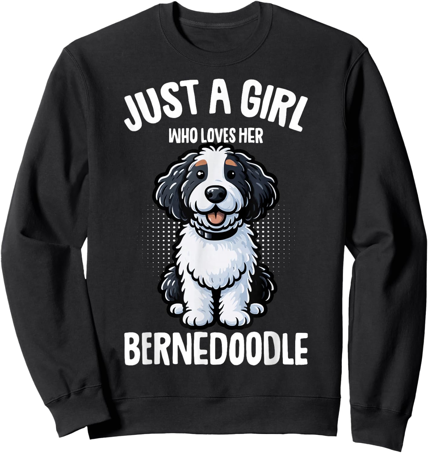 Just a Girl Who Loves Her Bernedoodle Dog Kids Sweatshirt - Sweatshirt | Black
