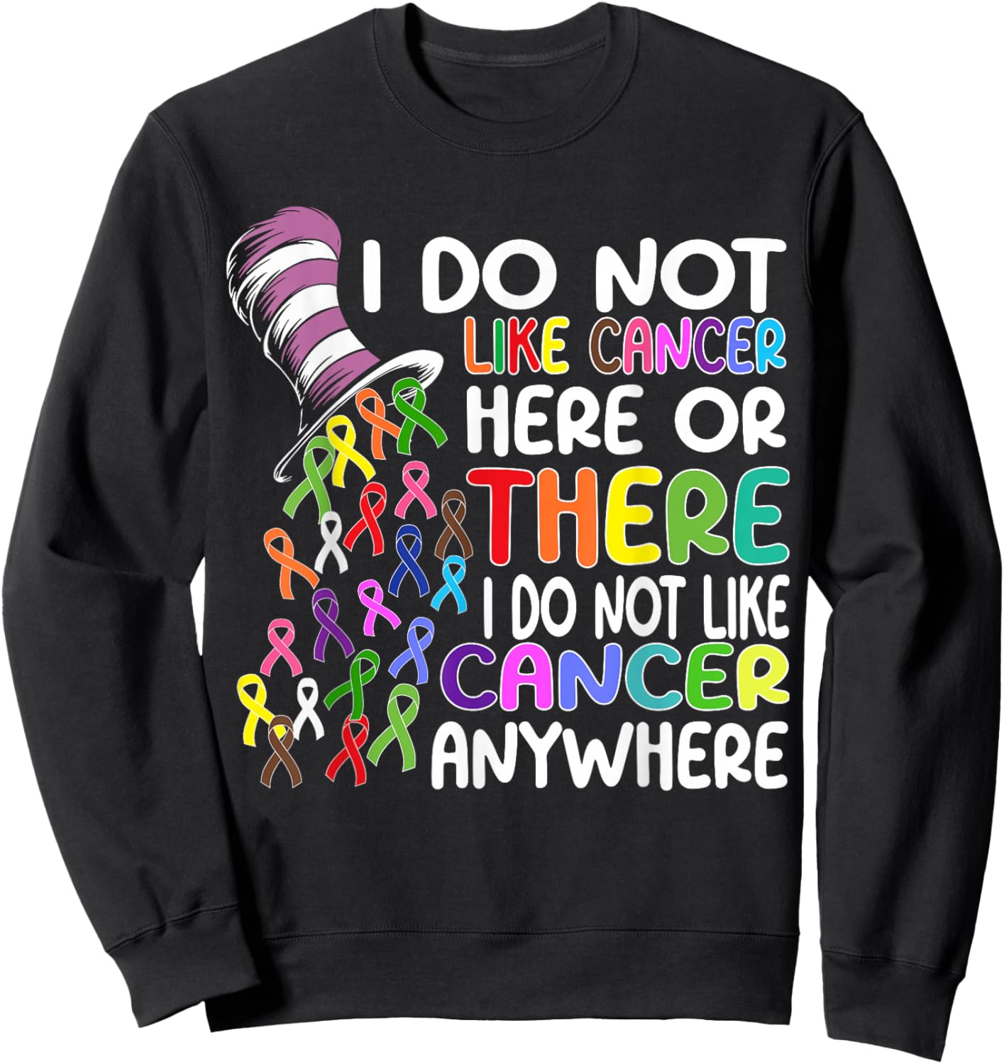 I Do Not Like Cancer Here Or There I Do Not Like Cancer Sweatshirt - Sweatshirt | Black
