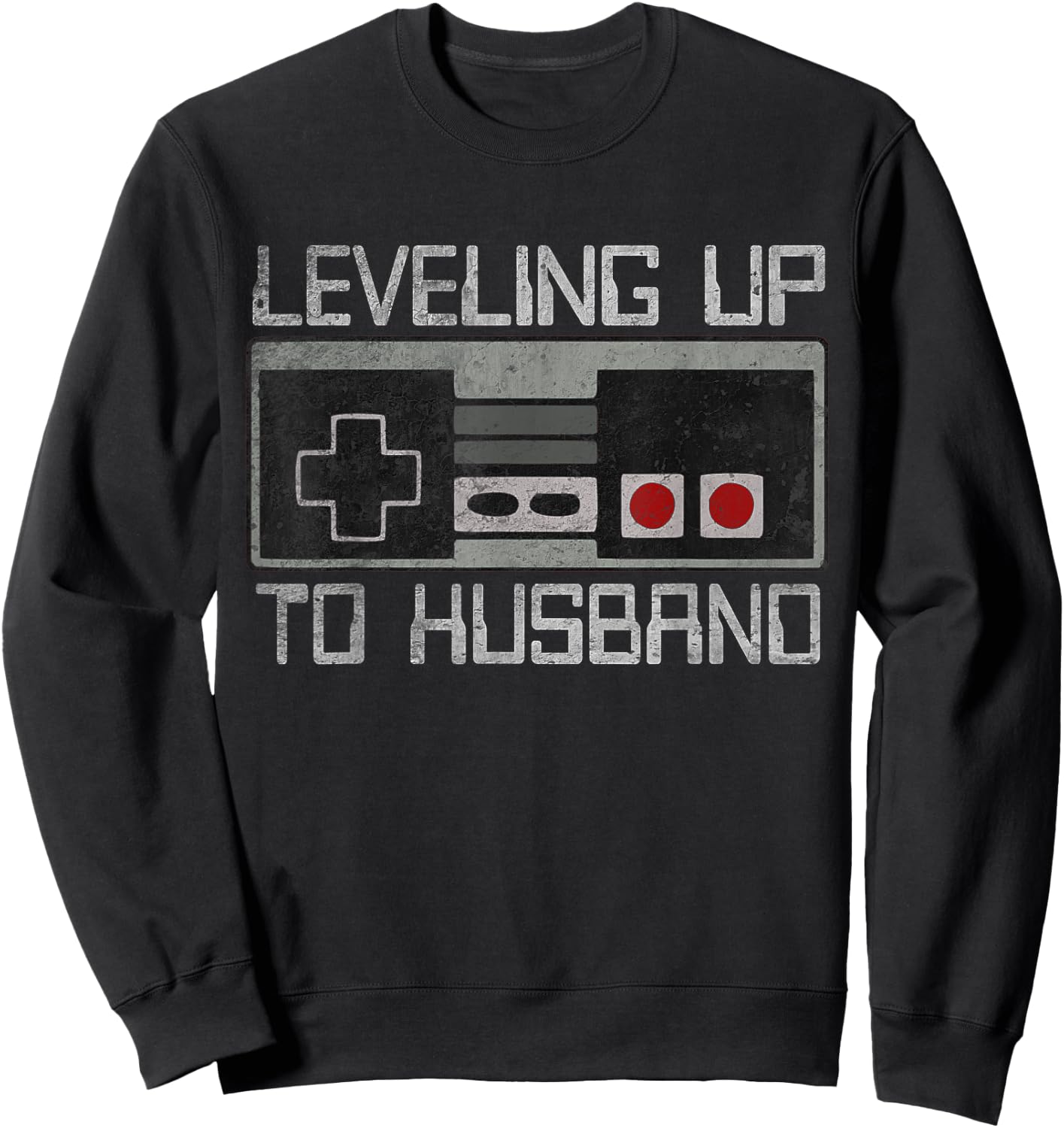 Bachelor Party Leveling Up to Husband Gamer Groom To Be Sweatshirt - Sweatshirt | Black