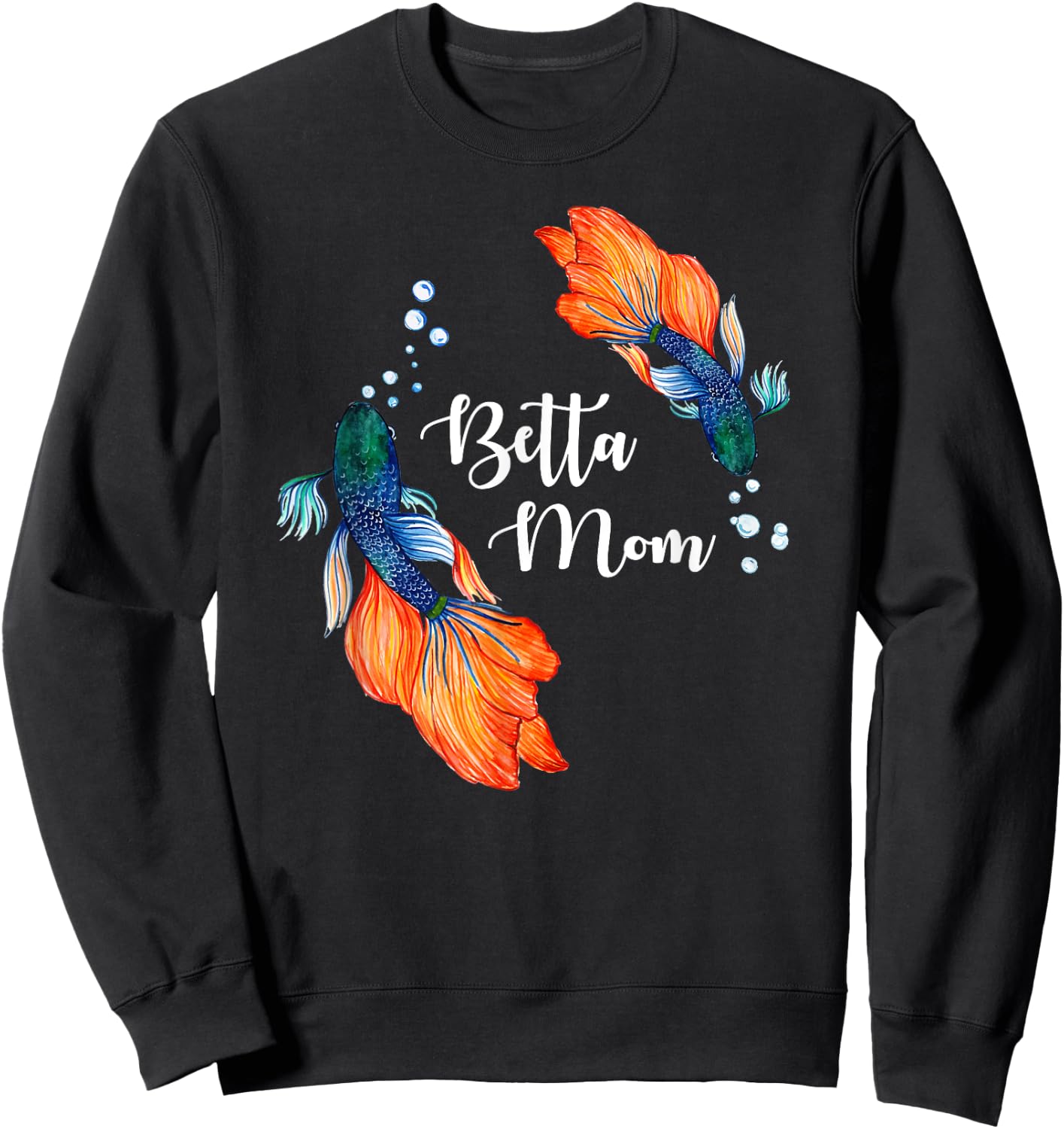 Cute Pet Betta Fish Lover Betta Mom Sweatshirt - Sweatshirt | Black