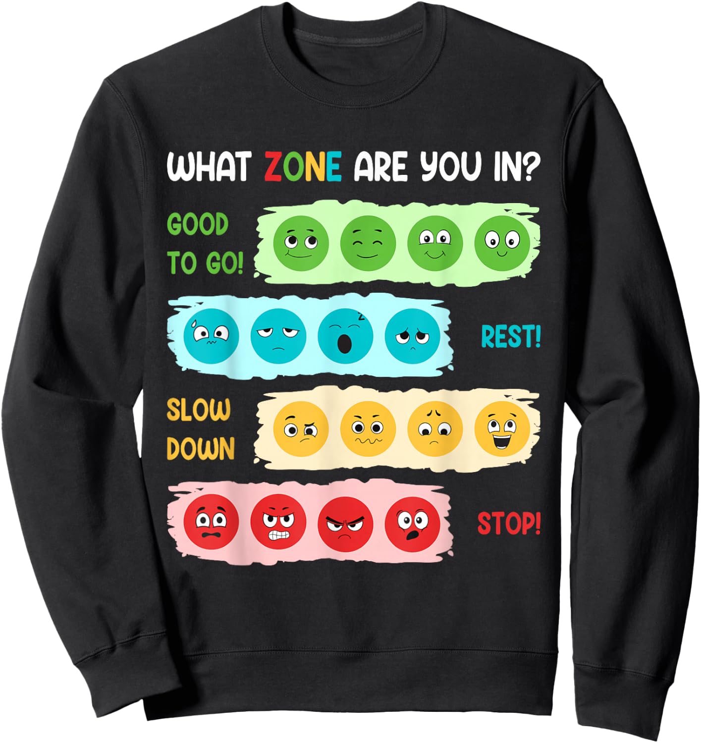 Zone Of Regulation School Counselor Gift Mental Health Sweatshirt - Sweatshirt | Black