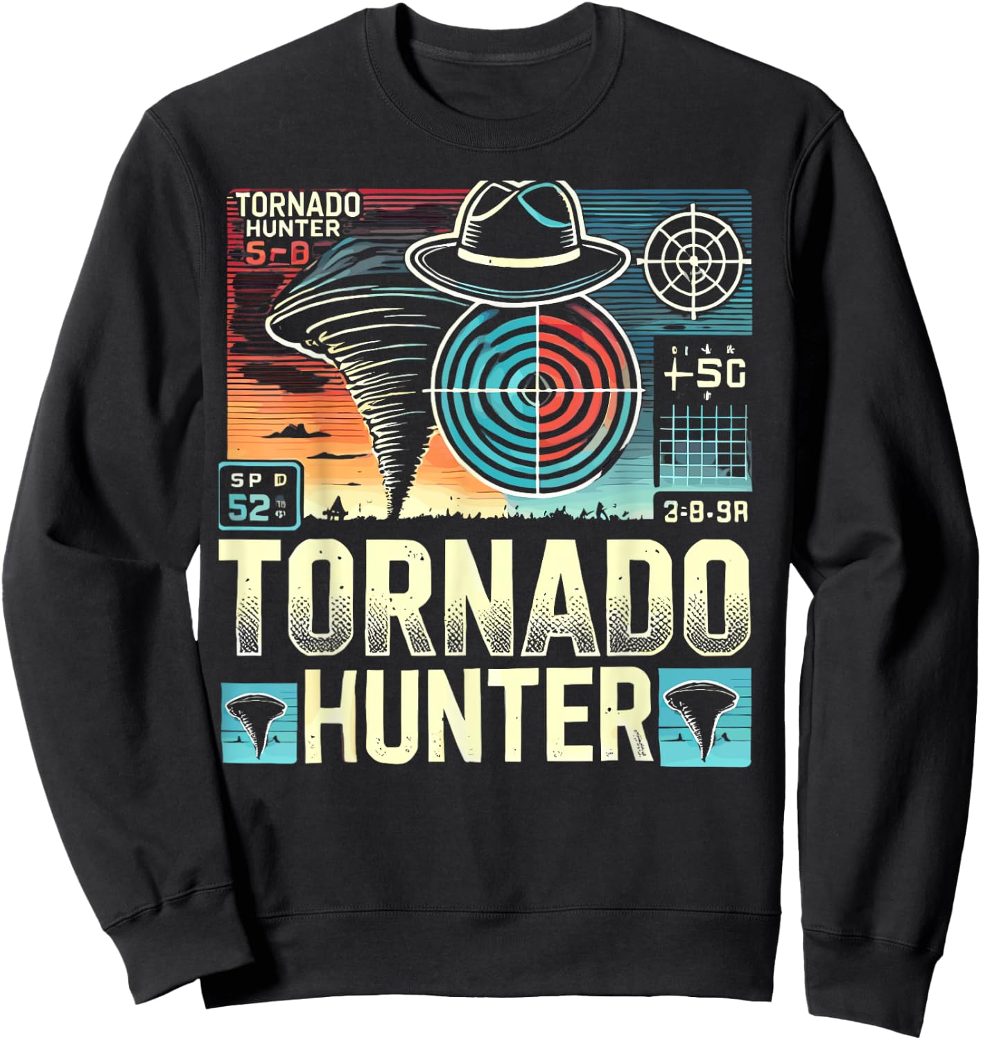 Tornado Costume Tornado Chasers Storm Hunter Storm Tornado Sweatshirt - Sweatshirt | Black